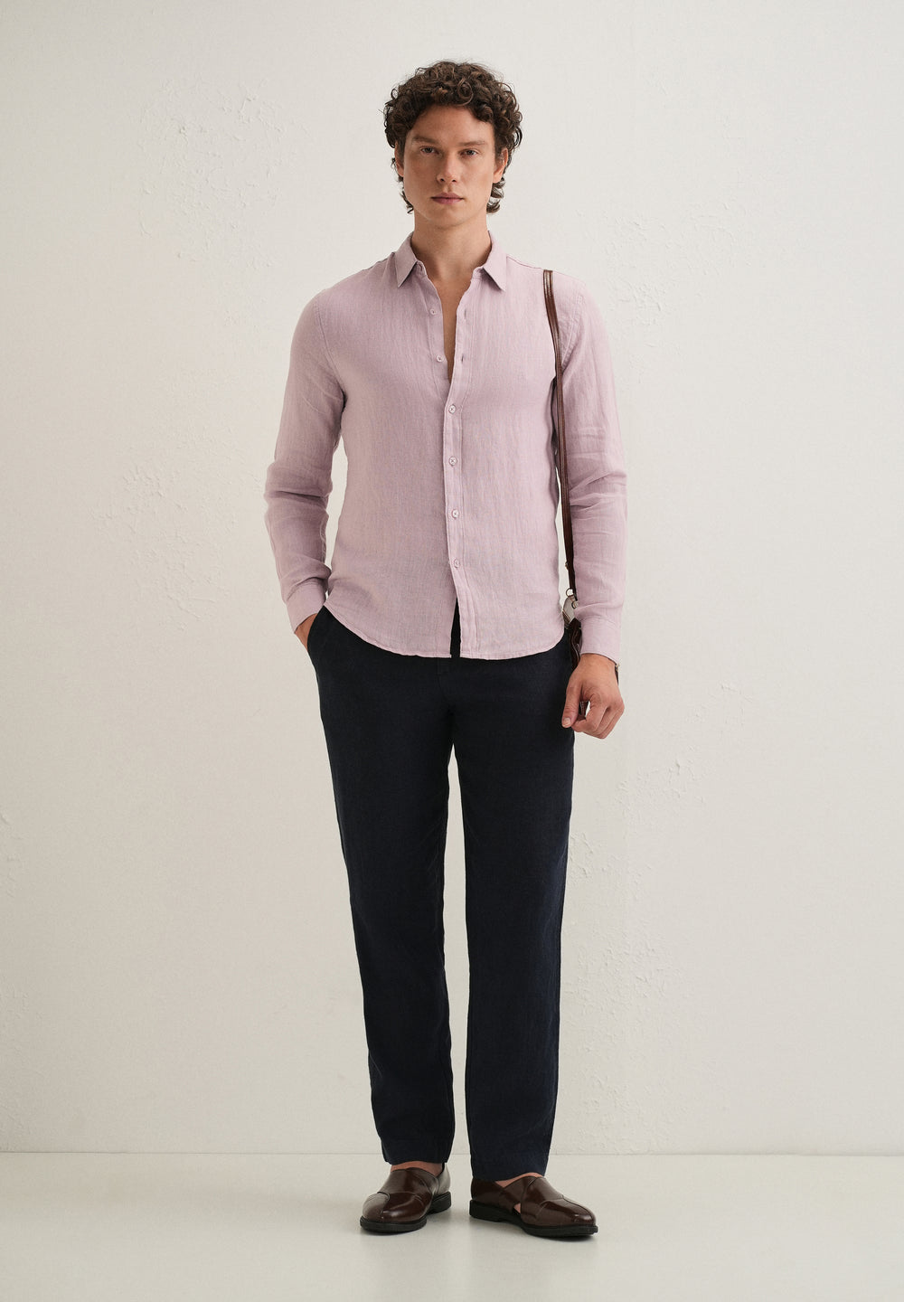 Pastel Purple Pure Linen Shirt