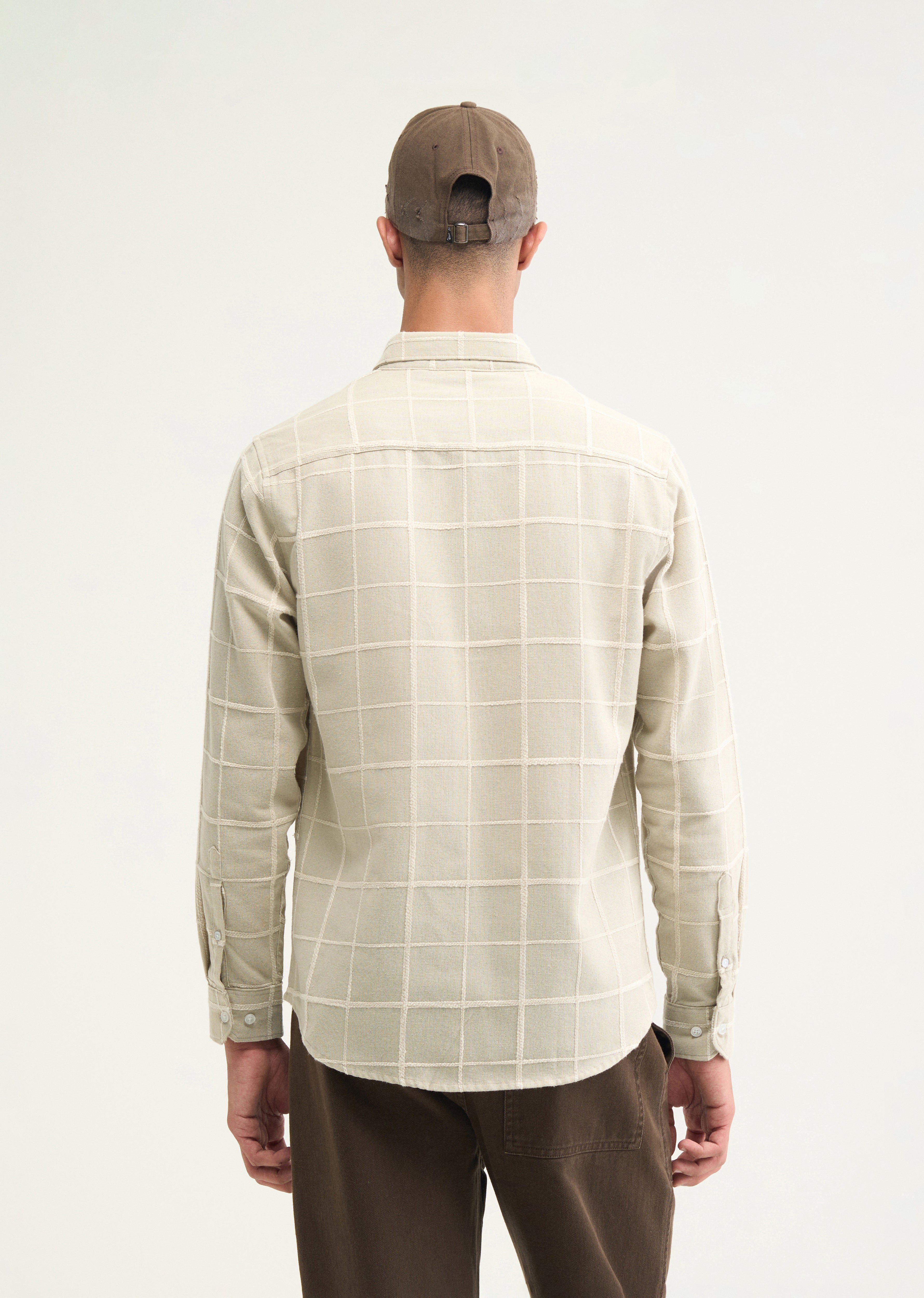 Pastel Sage Self Checked Shirt