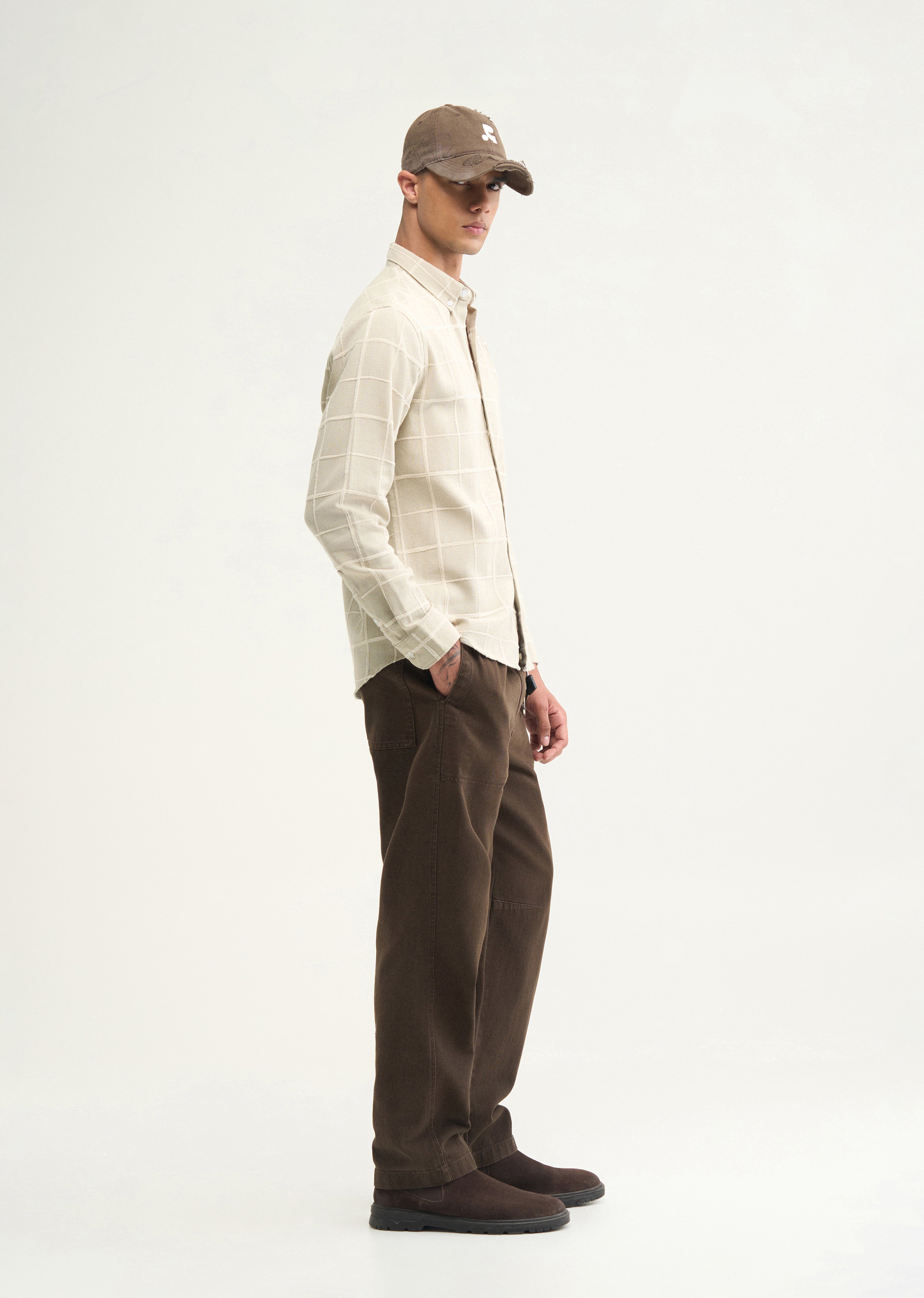 Pastel Sage Self Checked Shirt