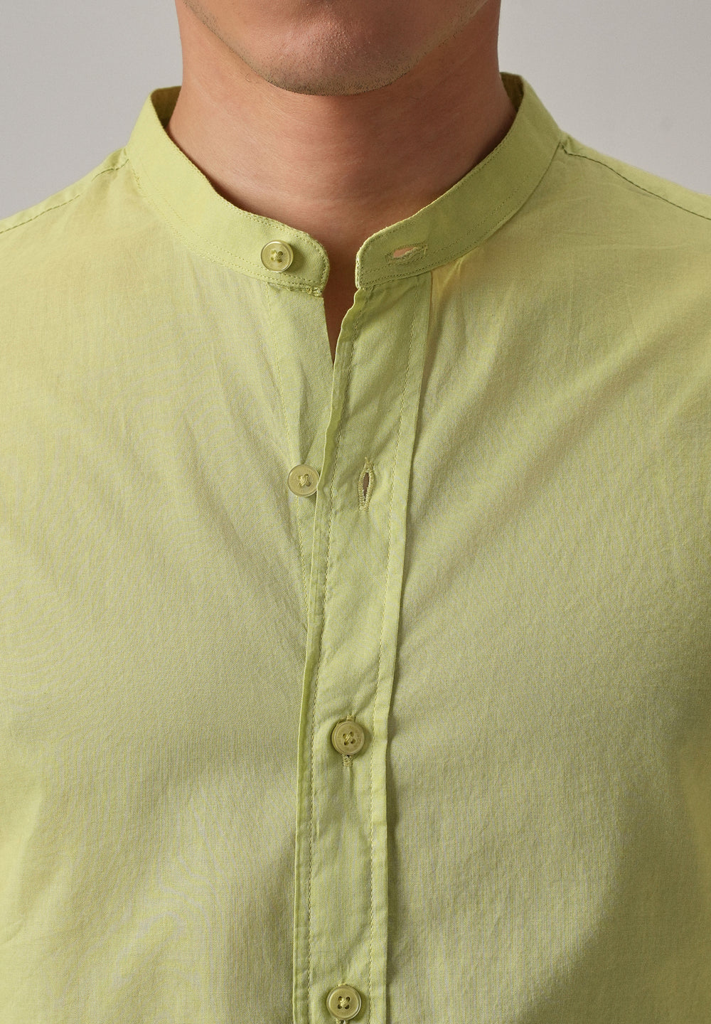 Pastel Green Plain Cotton Shirt