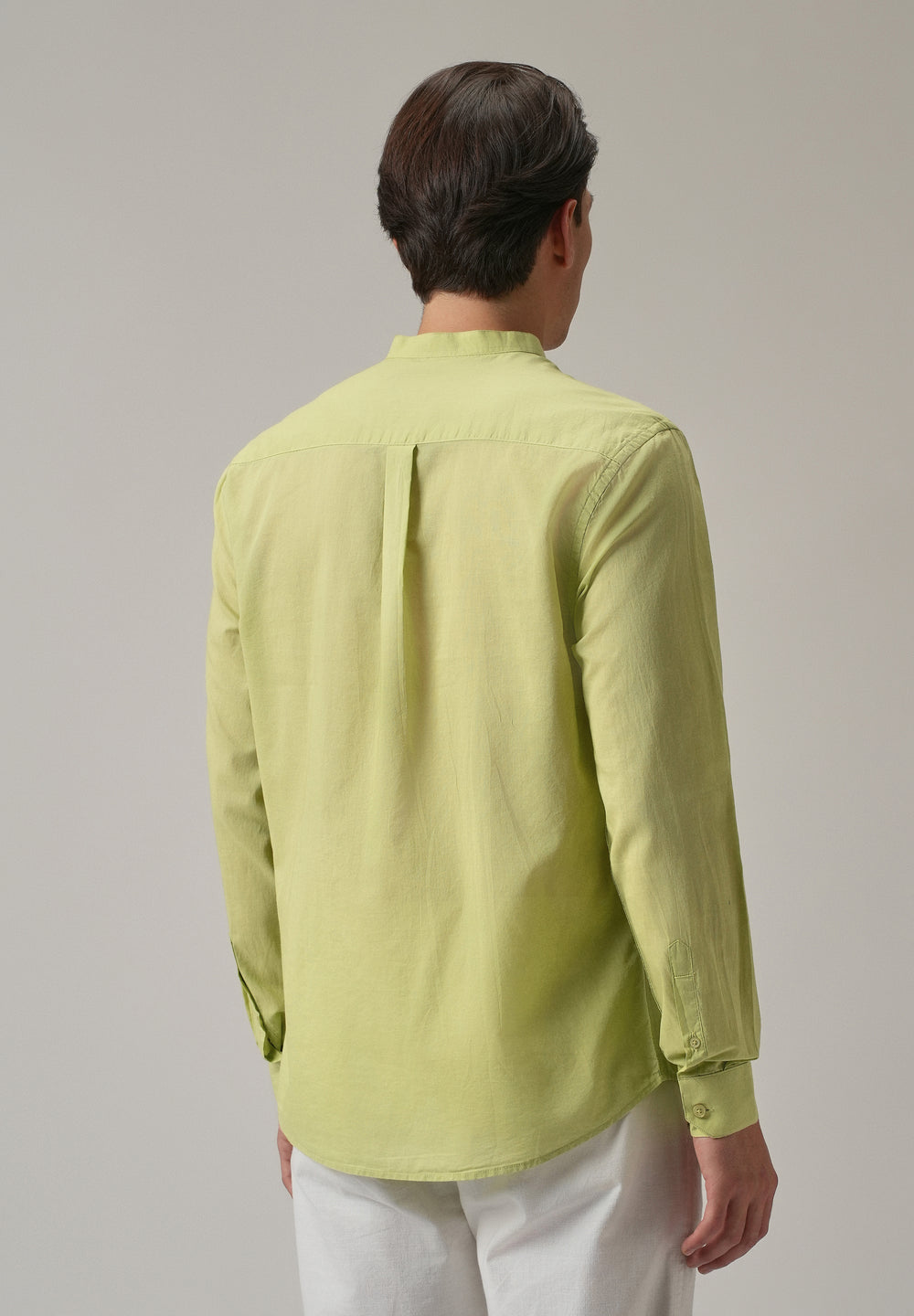 Pastel Green Plain Cotton Shirt