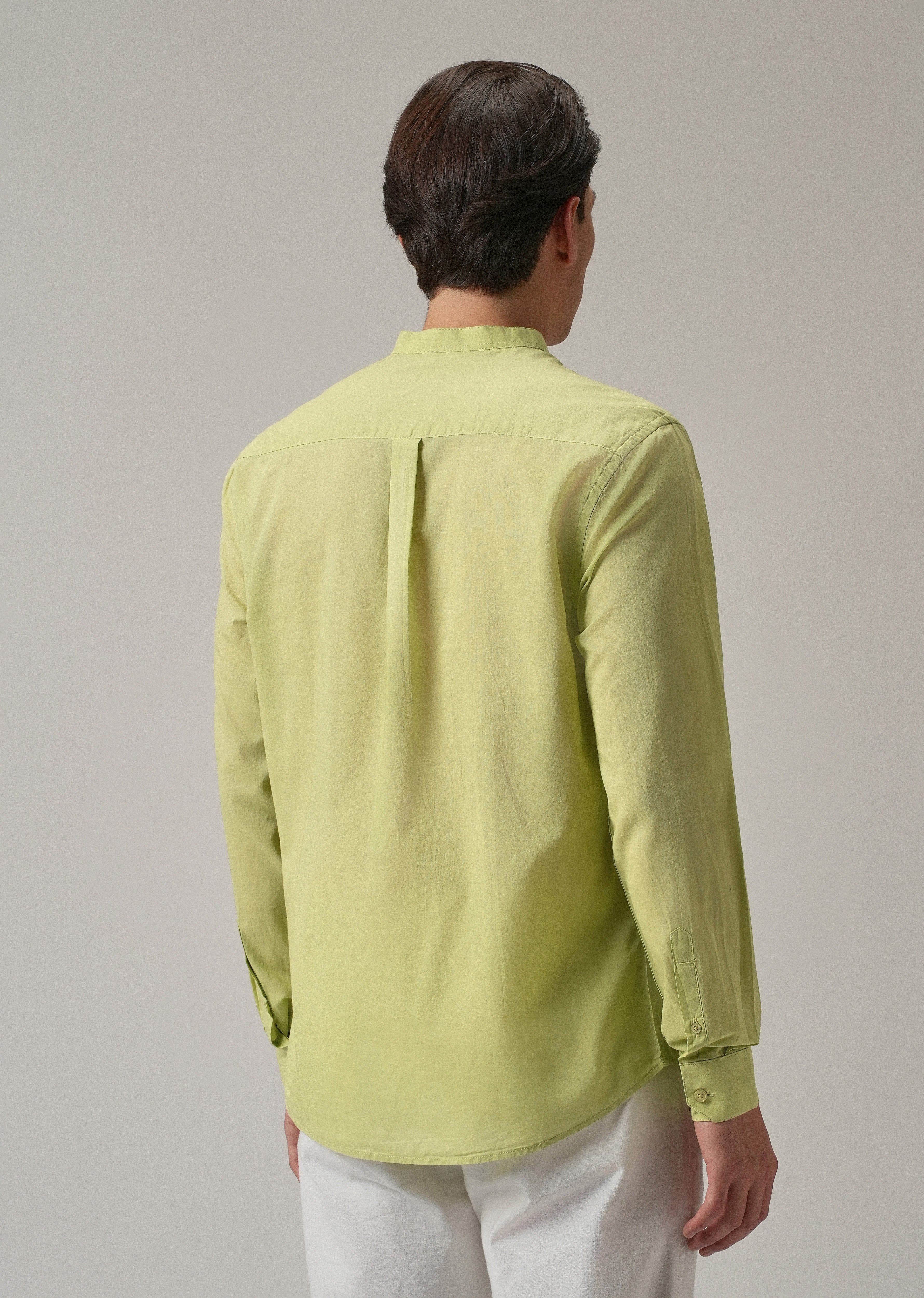 Pastel Green Plain Cotton Shirt