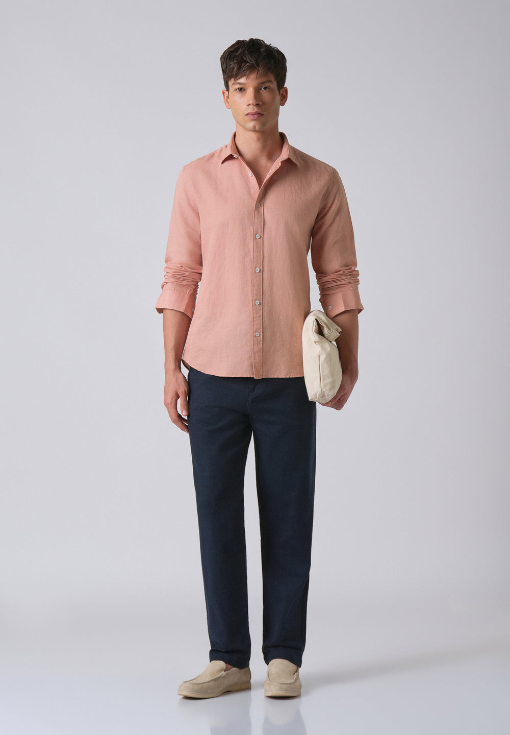 Peach Linen Shirt