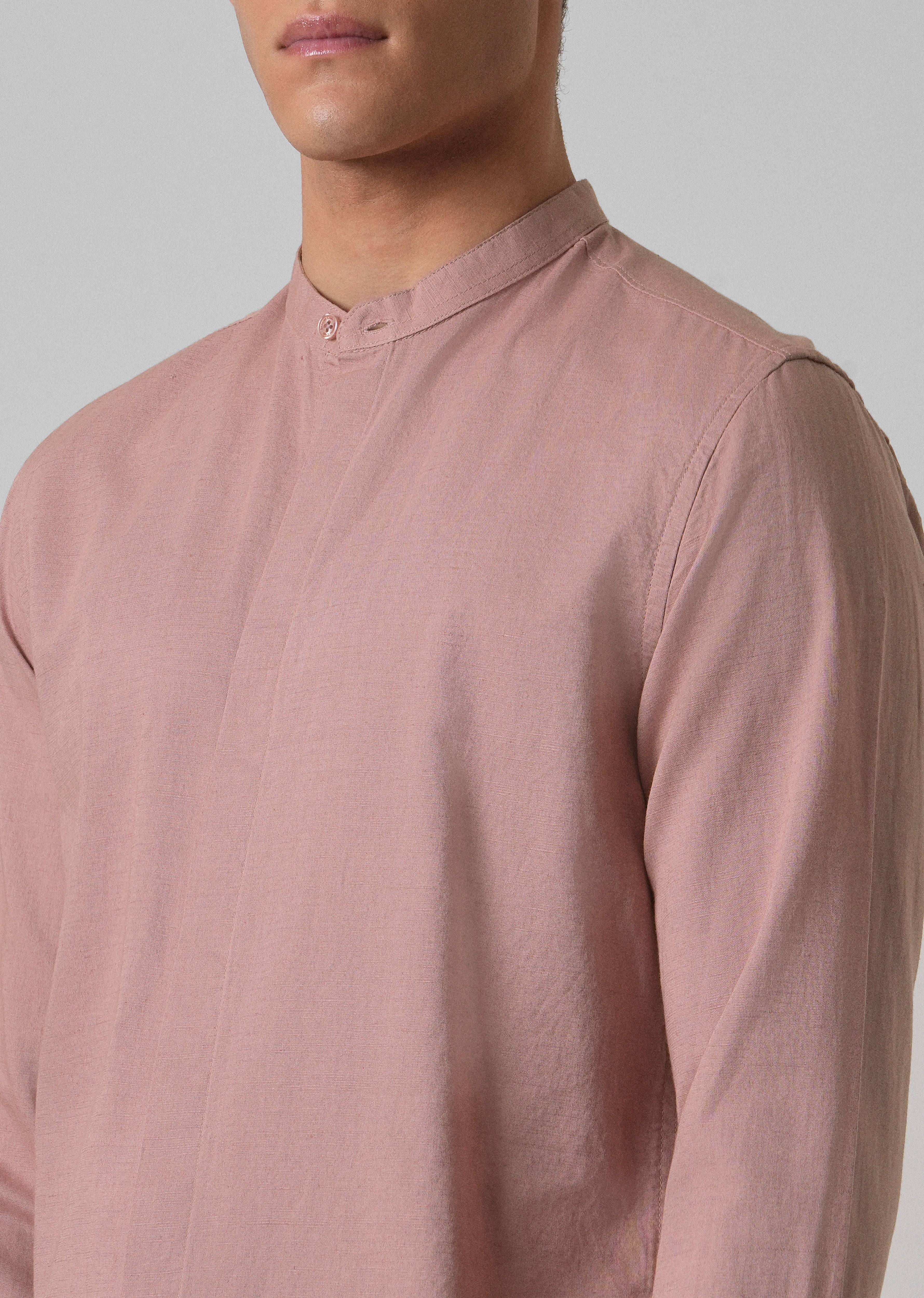 Peach Cotton Linen Shirt