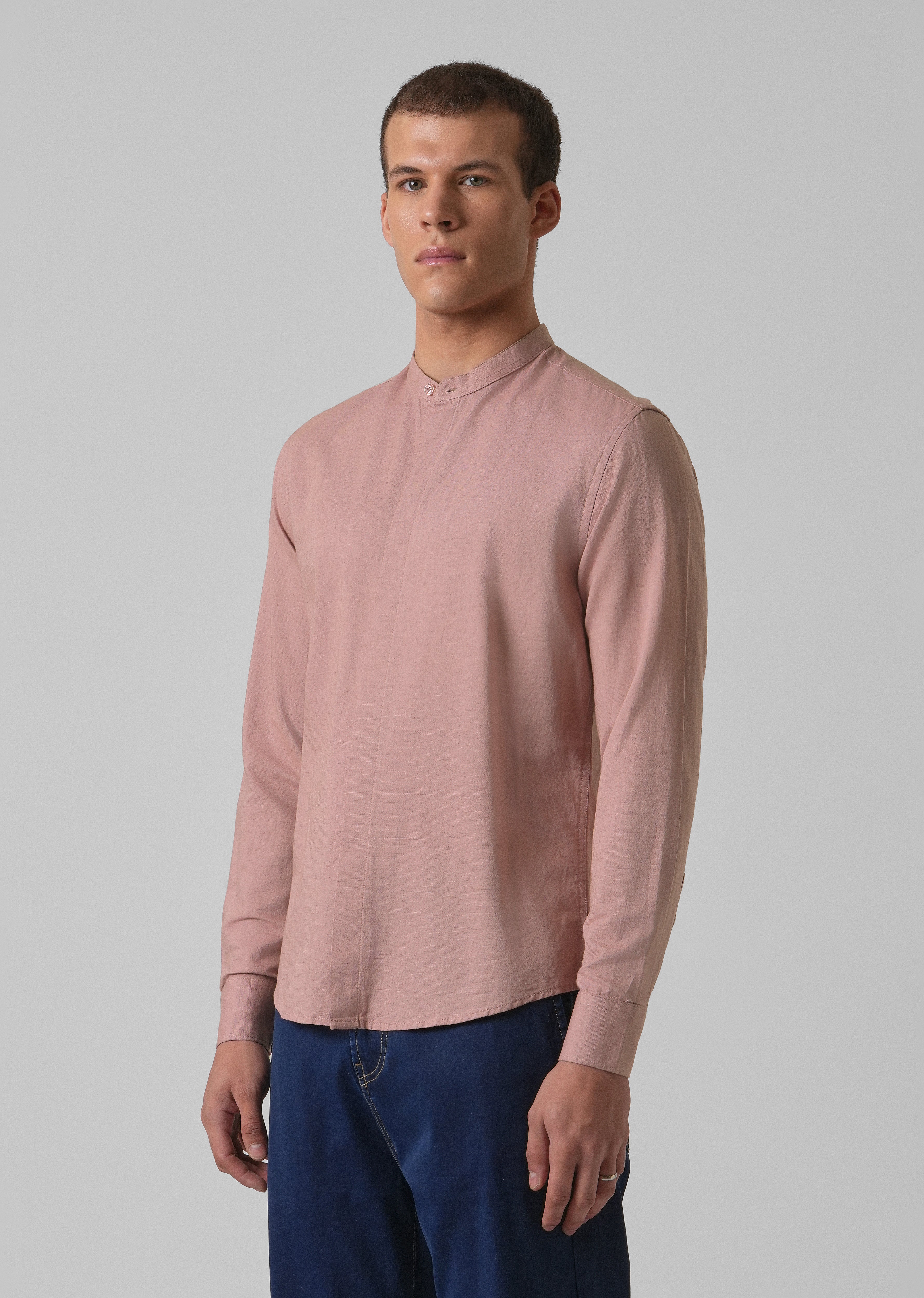 Peach Cotton Linen Shirt