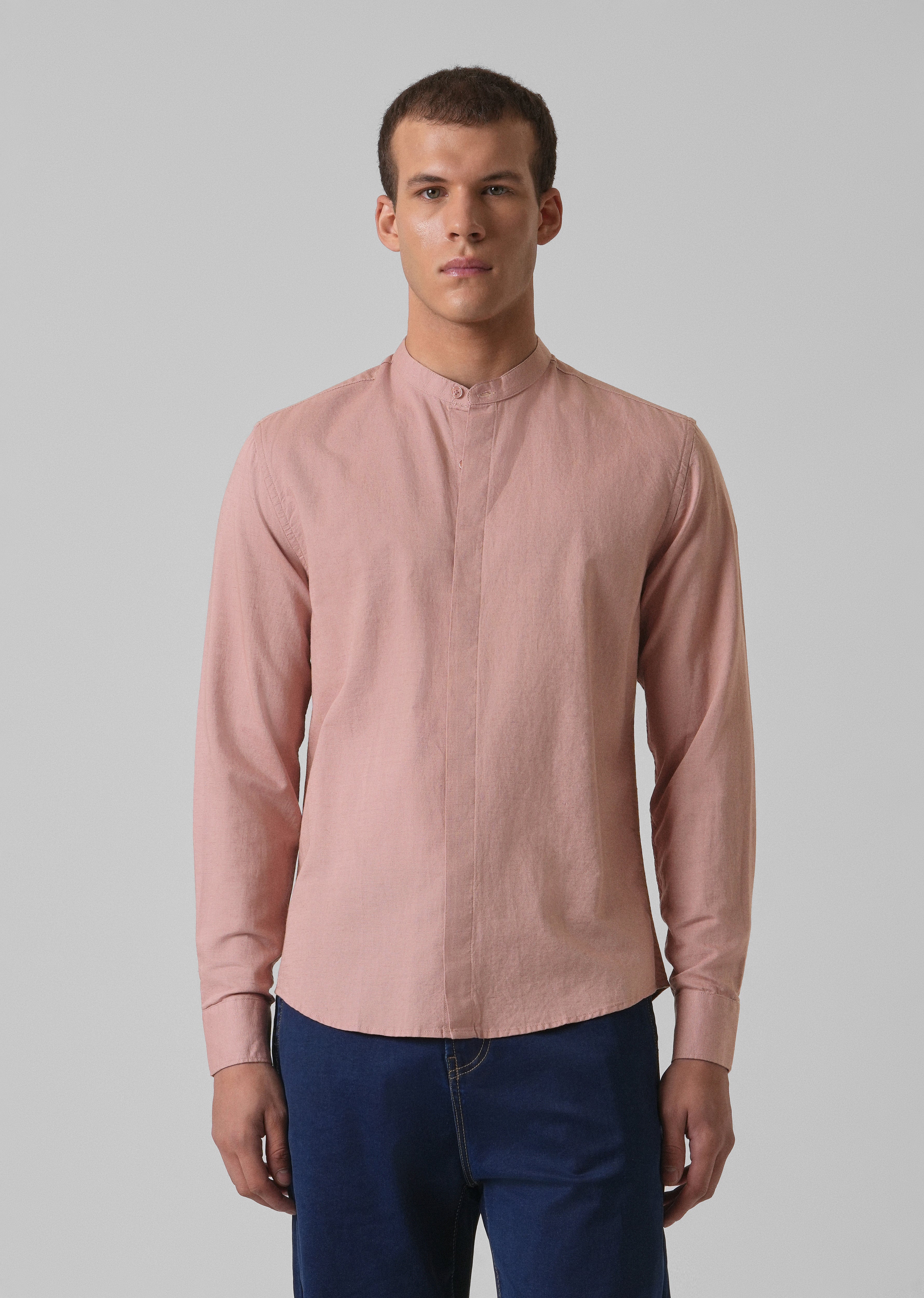 Peach Cotton Linen Shirt