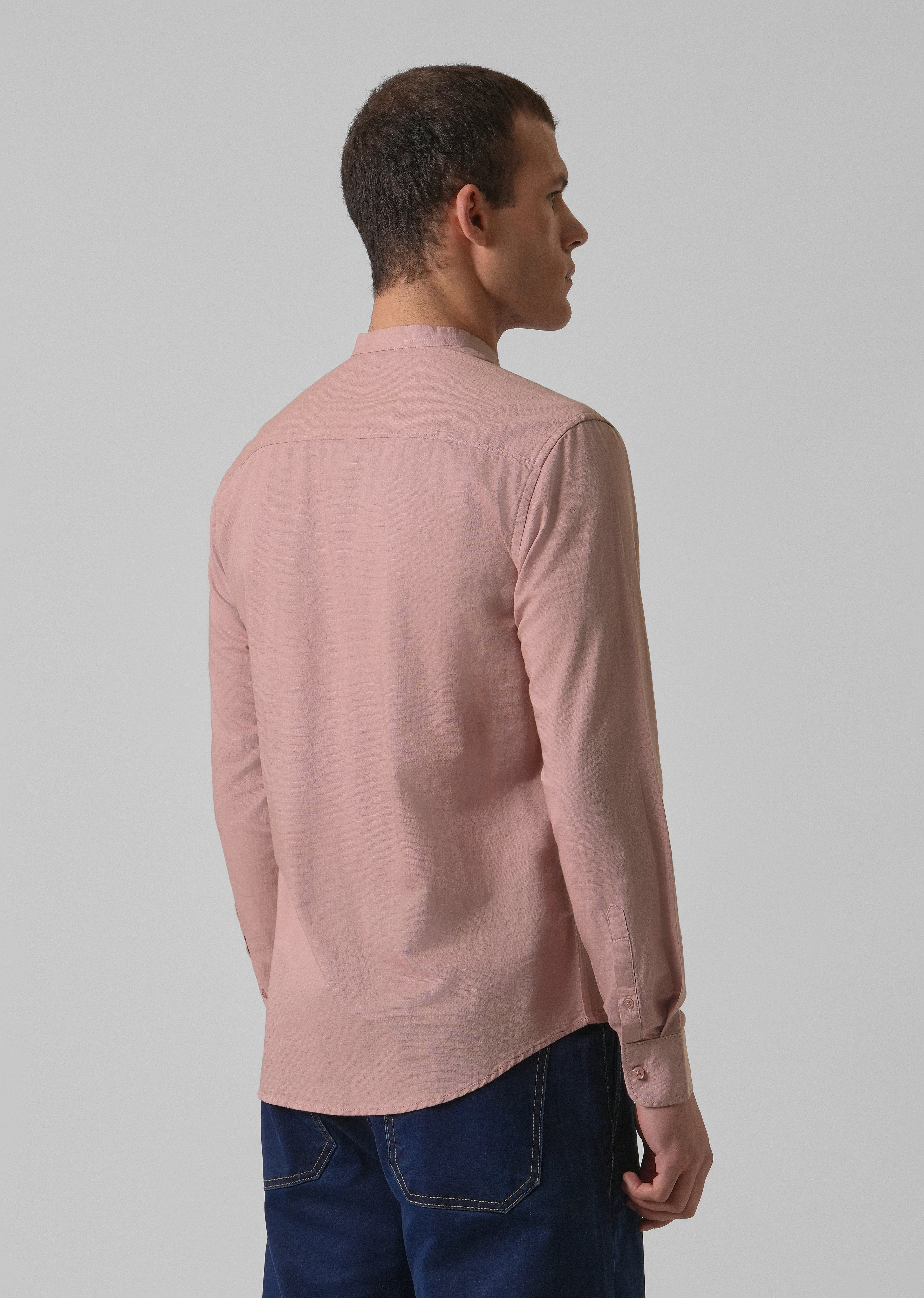 Peach Cotton Linen Shirt