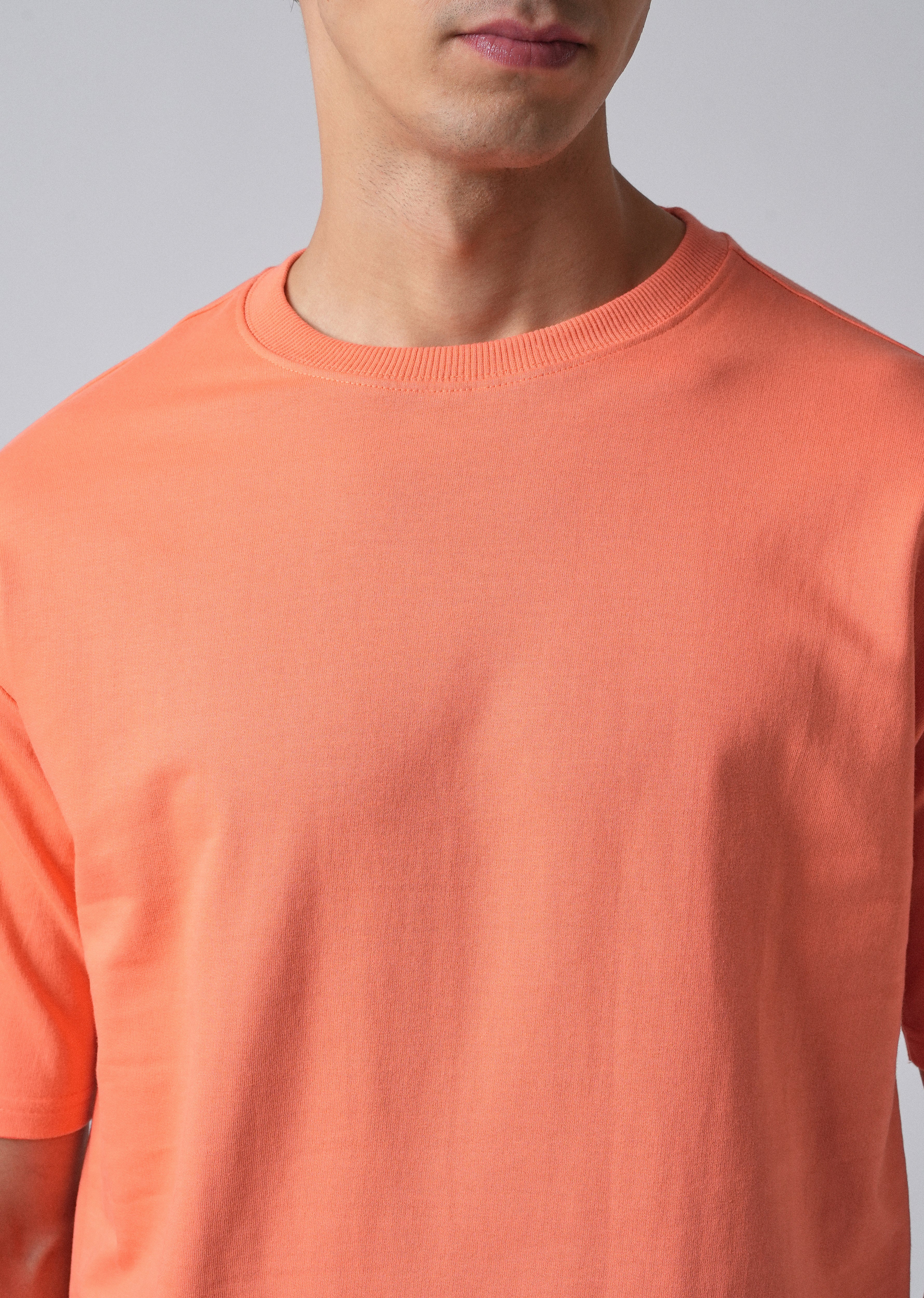 Peach Orange Basic Relaxed Fit T-shirt