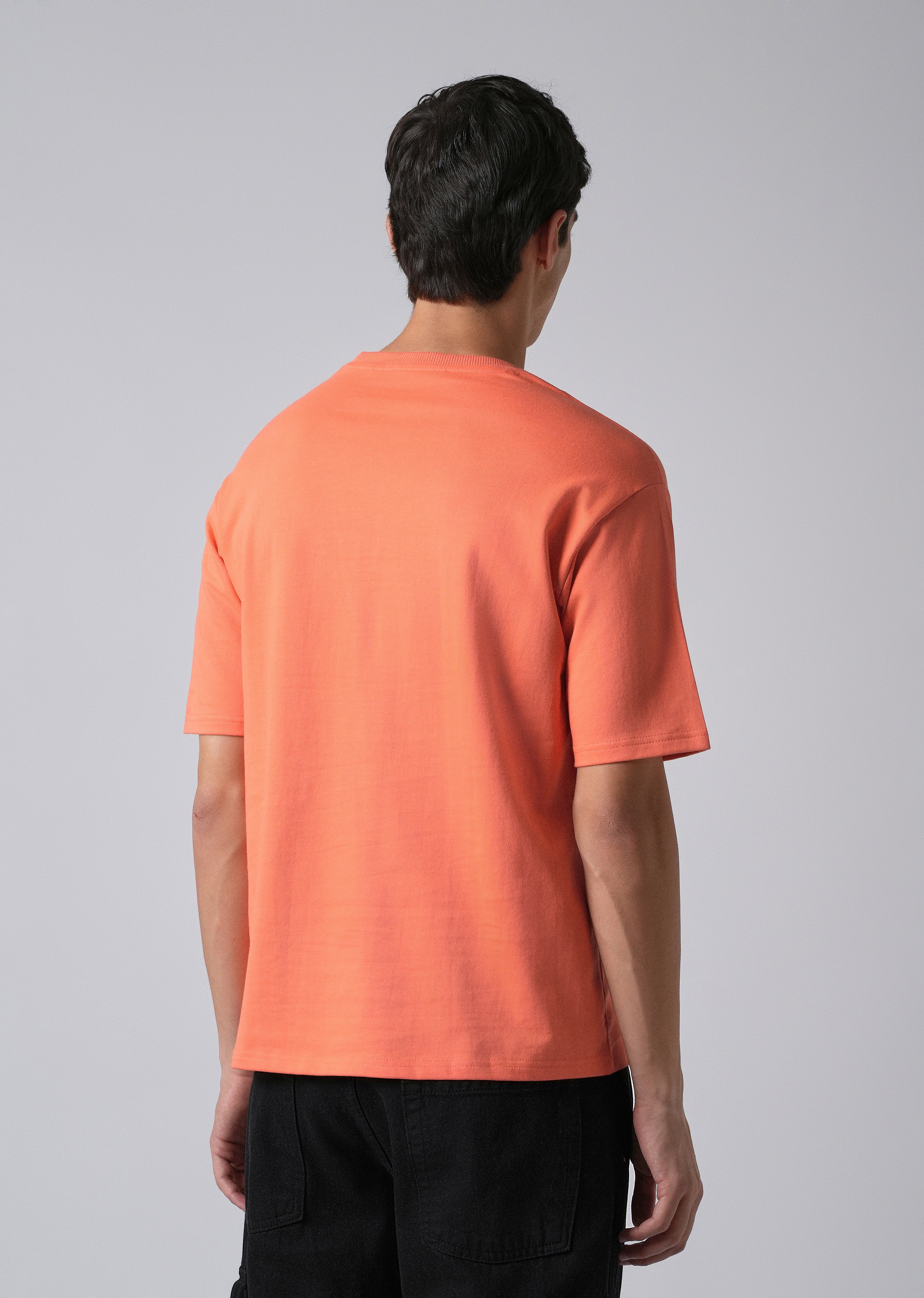 Peach Orange Basic Relaxed Fit T-shirt