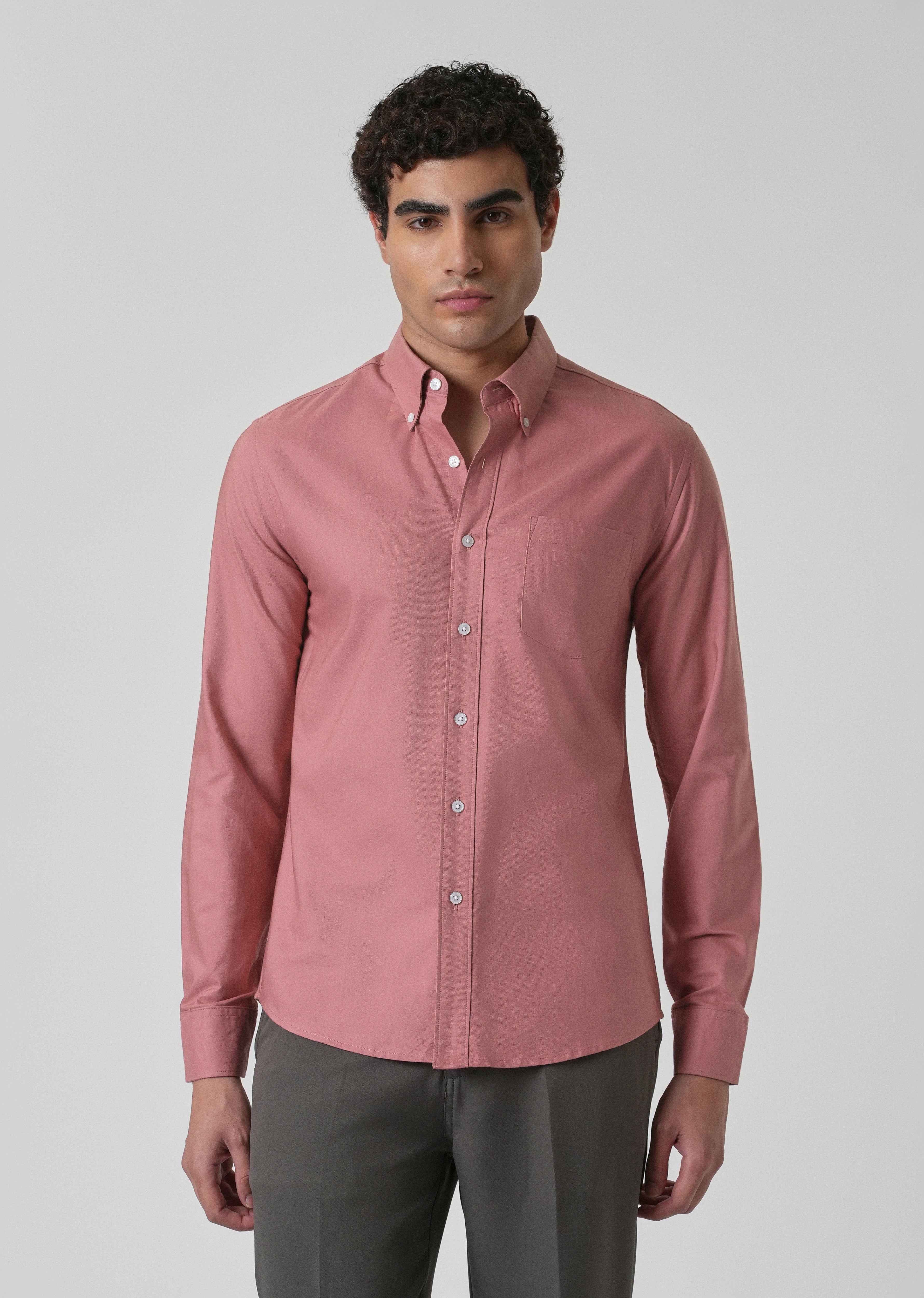 Peach Pink Cotton Linen Shirt