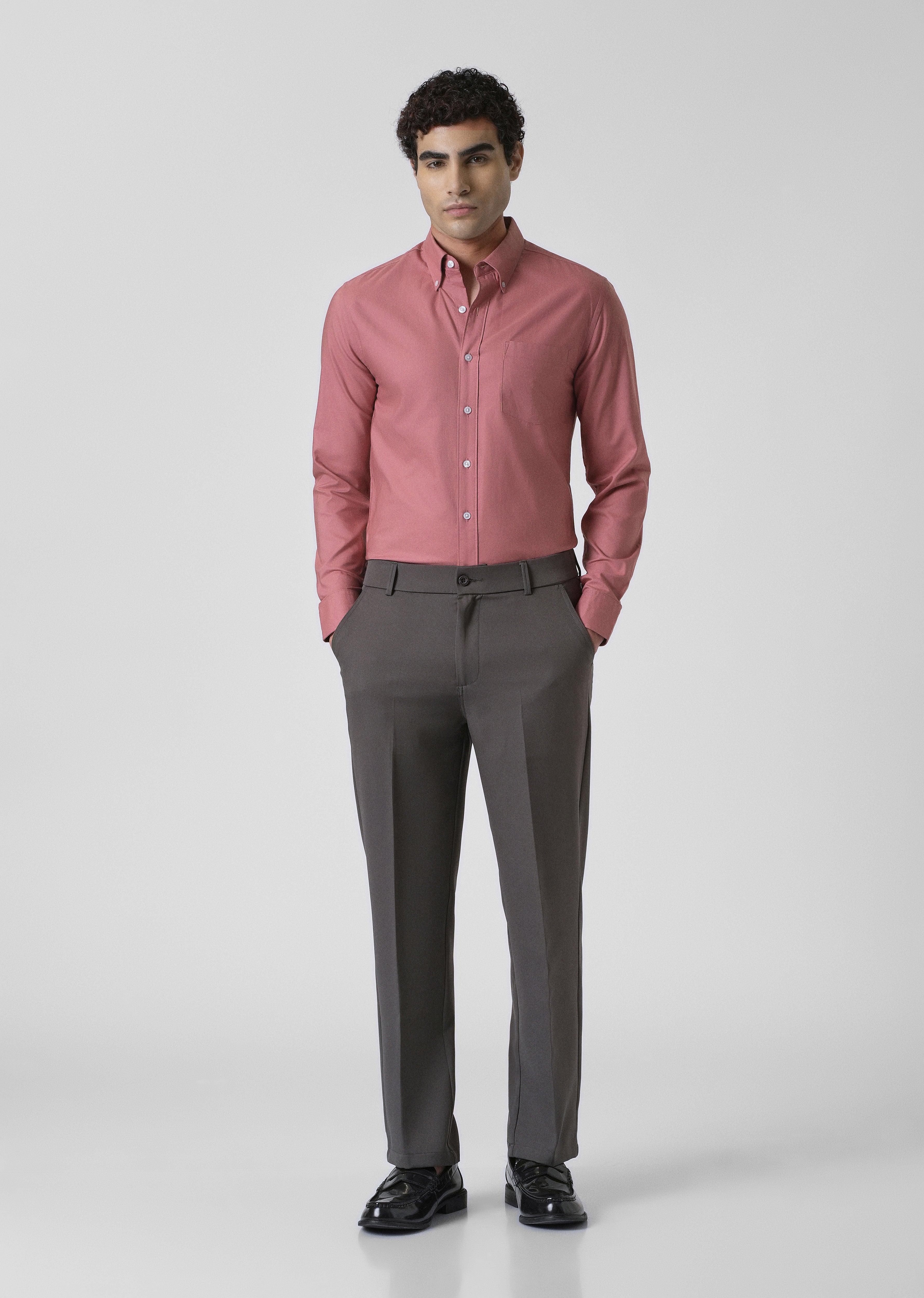 Peach Pink Cotton Linen Shirt