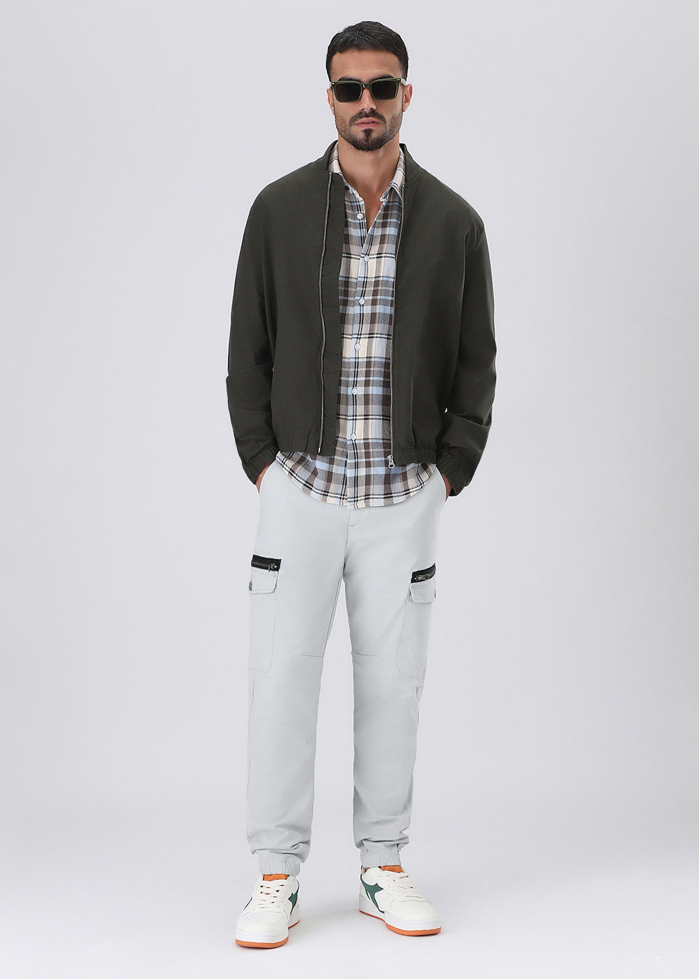 Pearl Gray Elasticated Cargo Pant