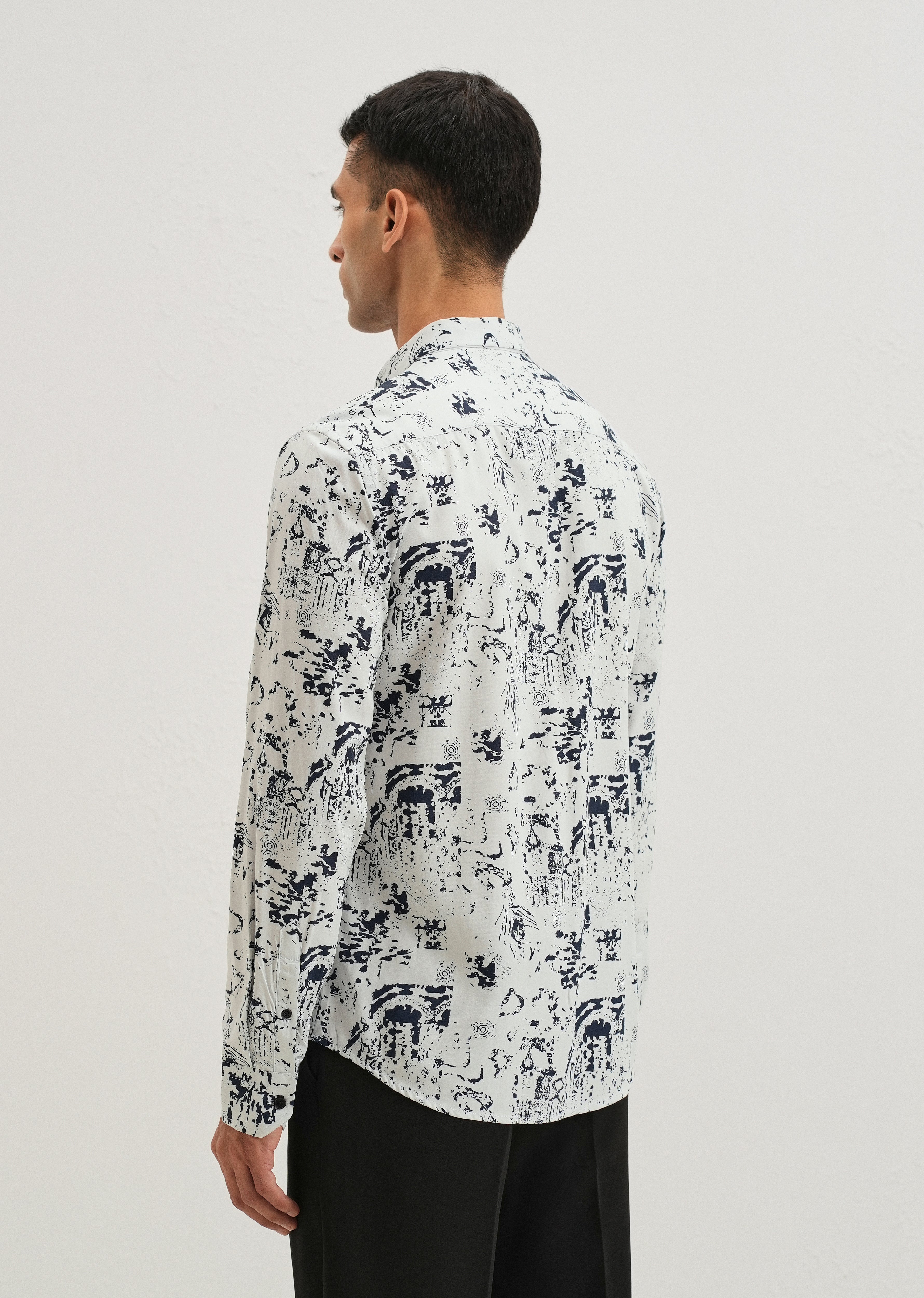 Pearl White Abstract Printed Shirt