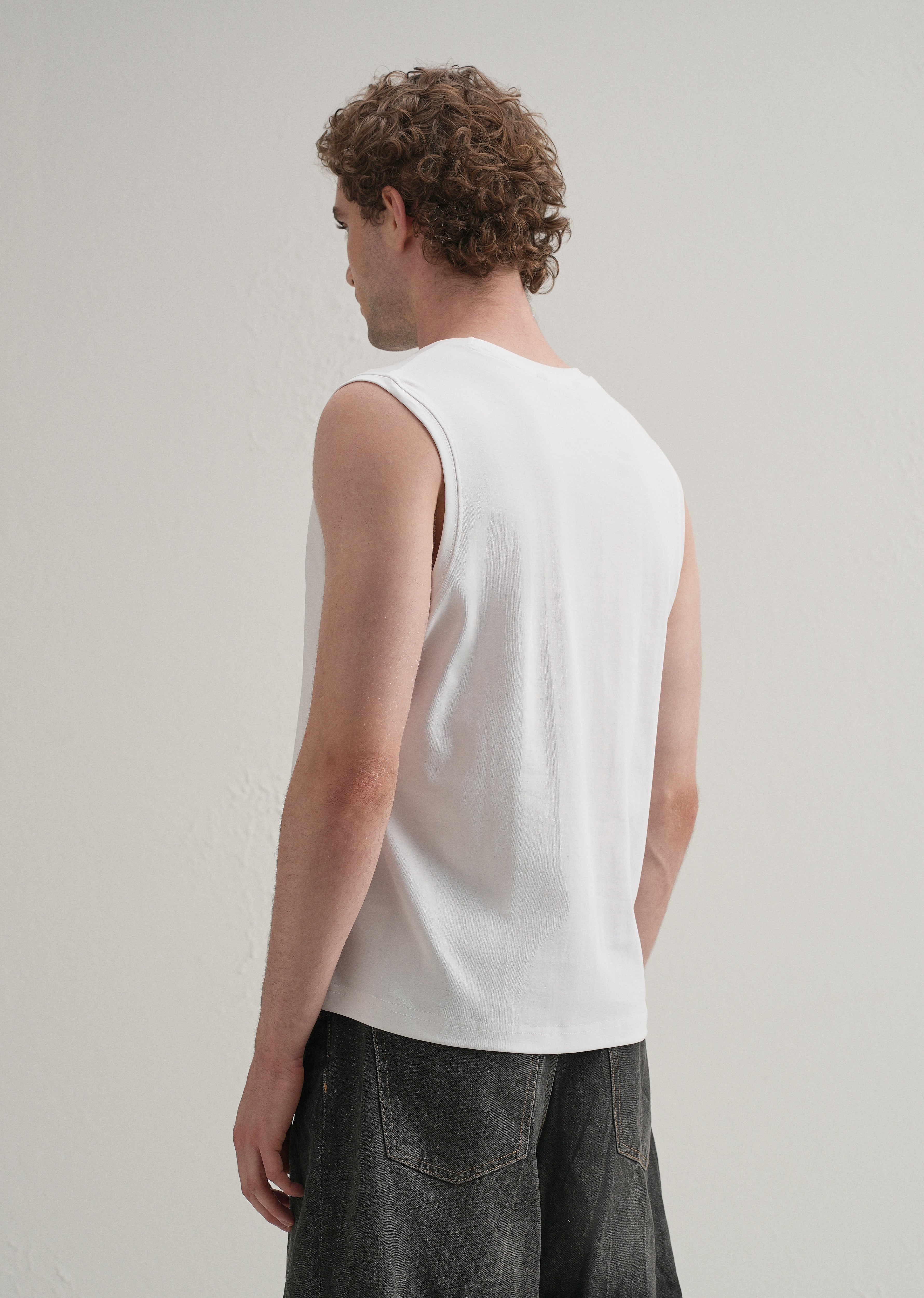 Pearl White Printed Tank