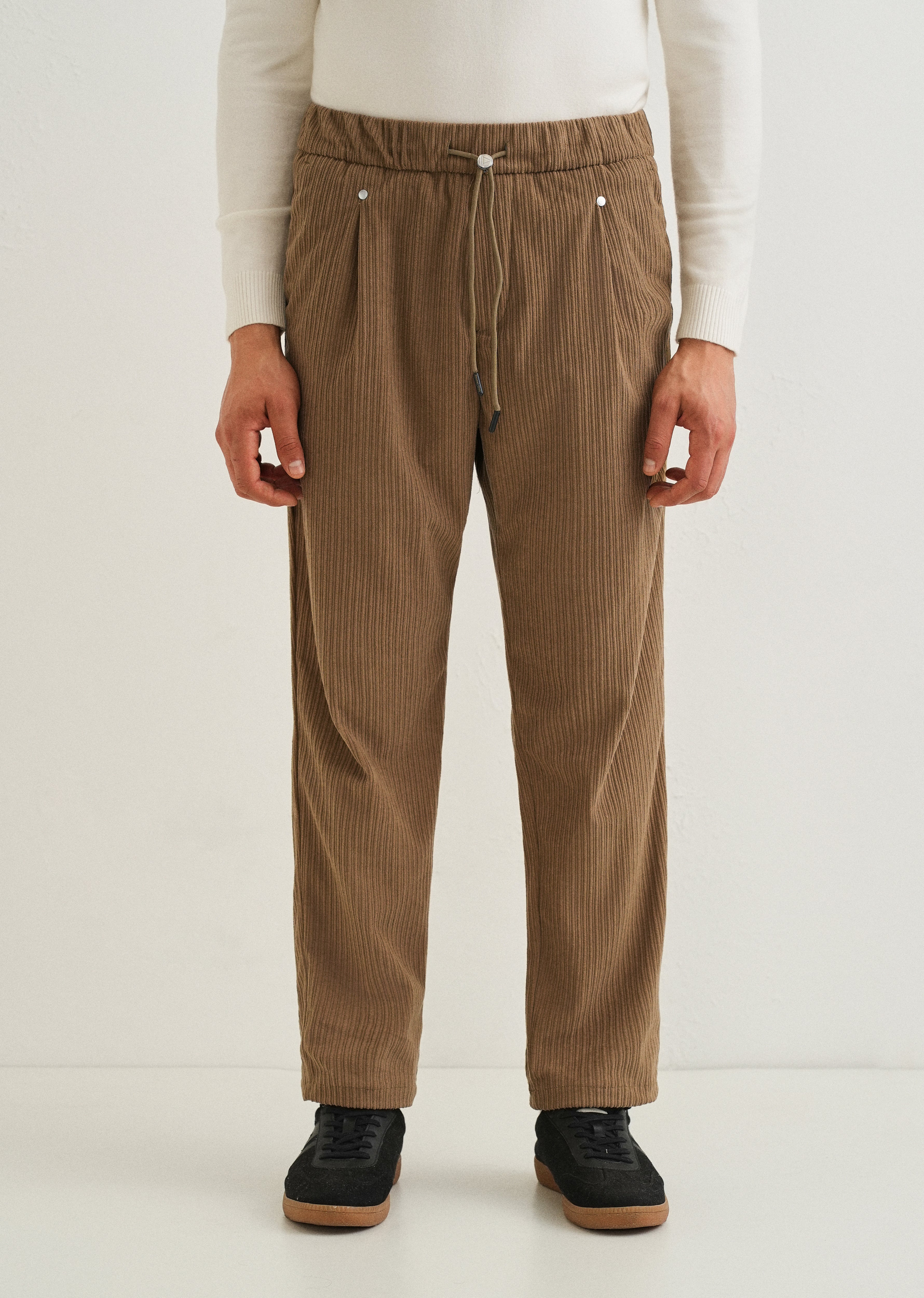 Peru Brown Drawstring Corduroy Pant
