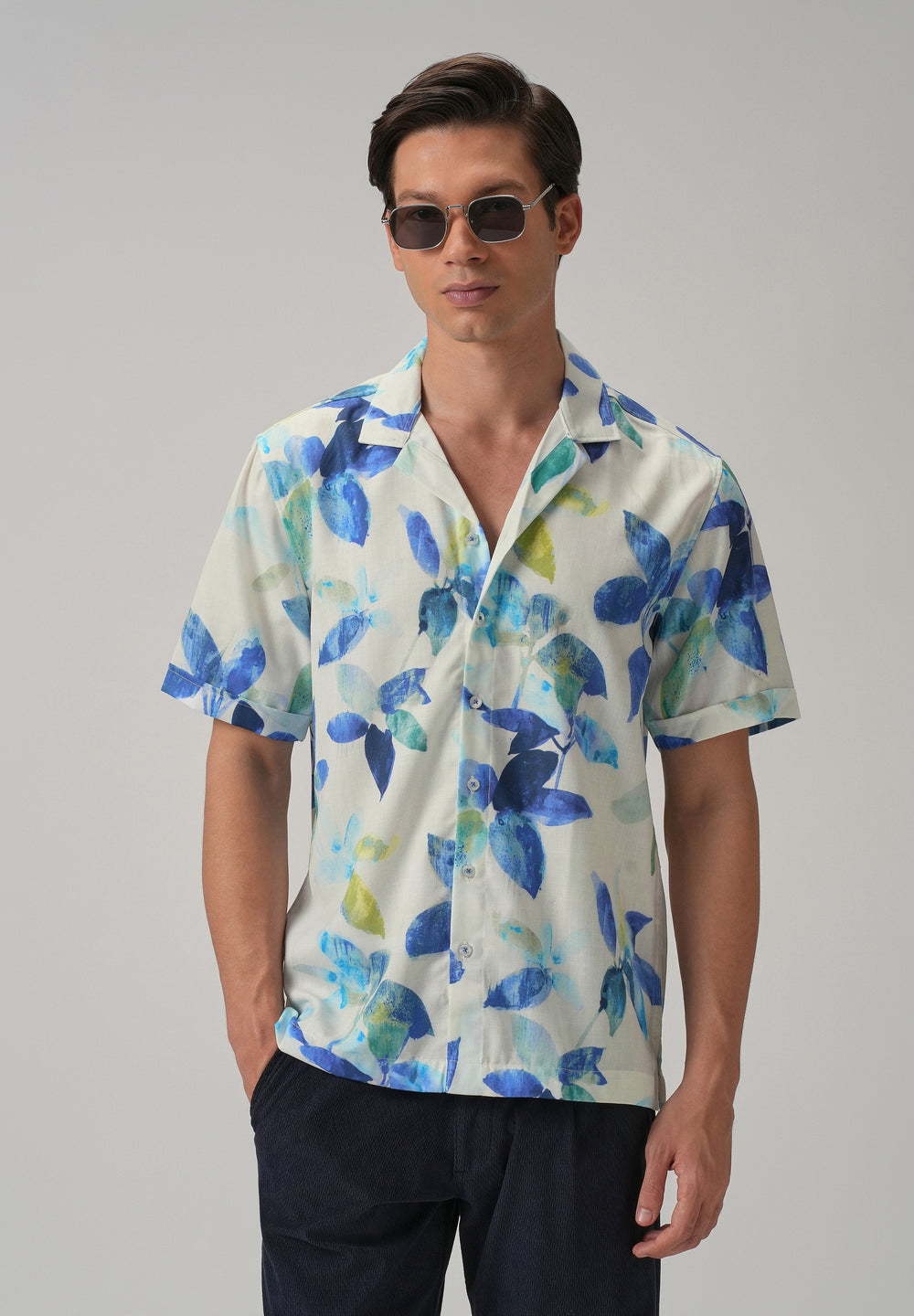 Petal Blue Half Sleeve Shirt