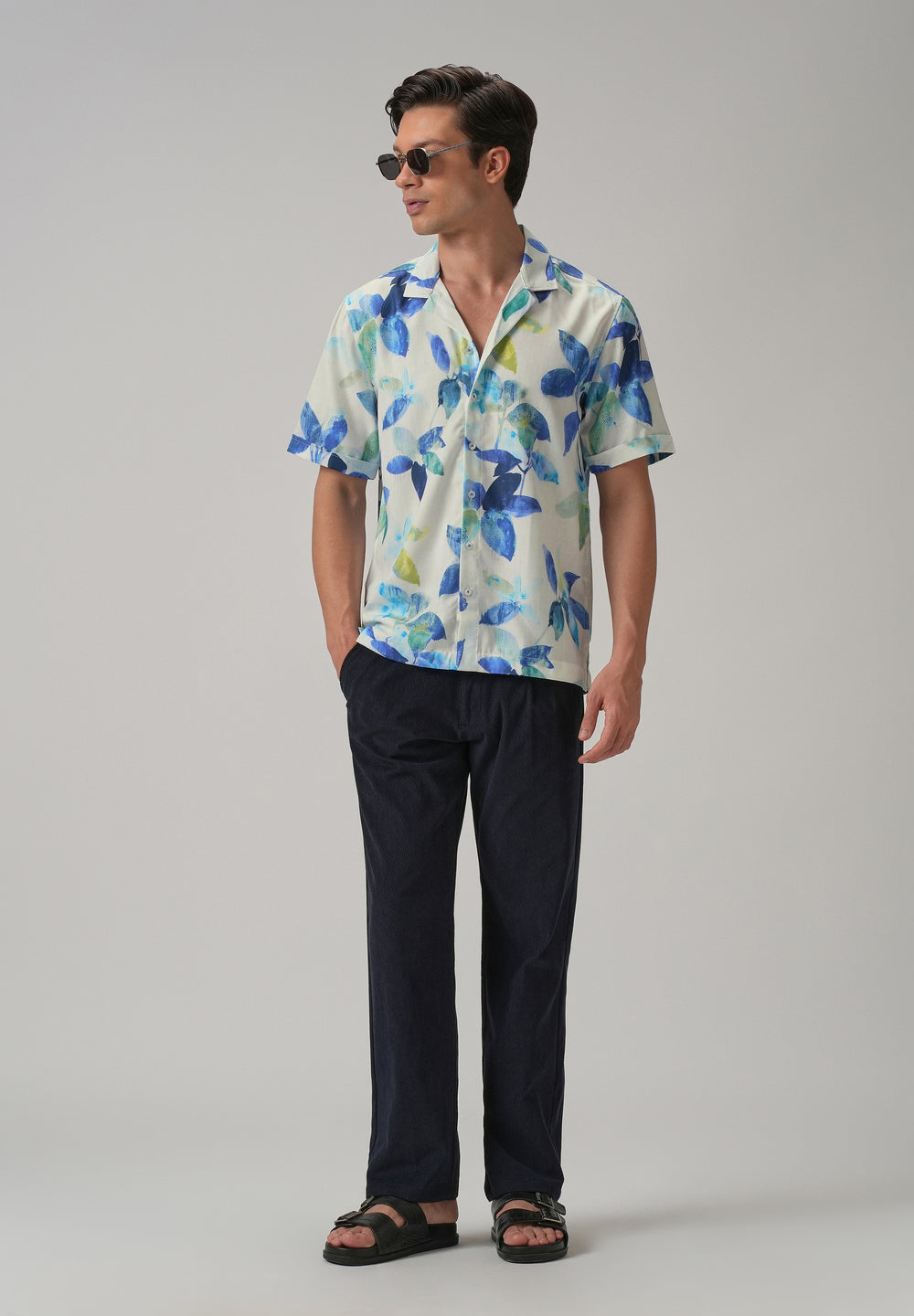 Petal Blue Half Sleeve Shirt