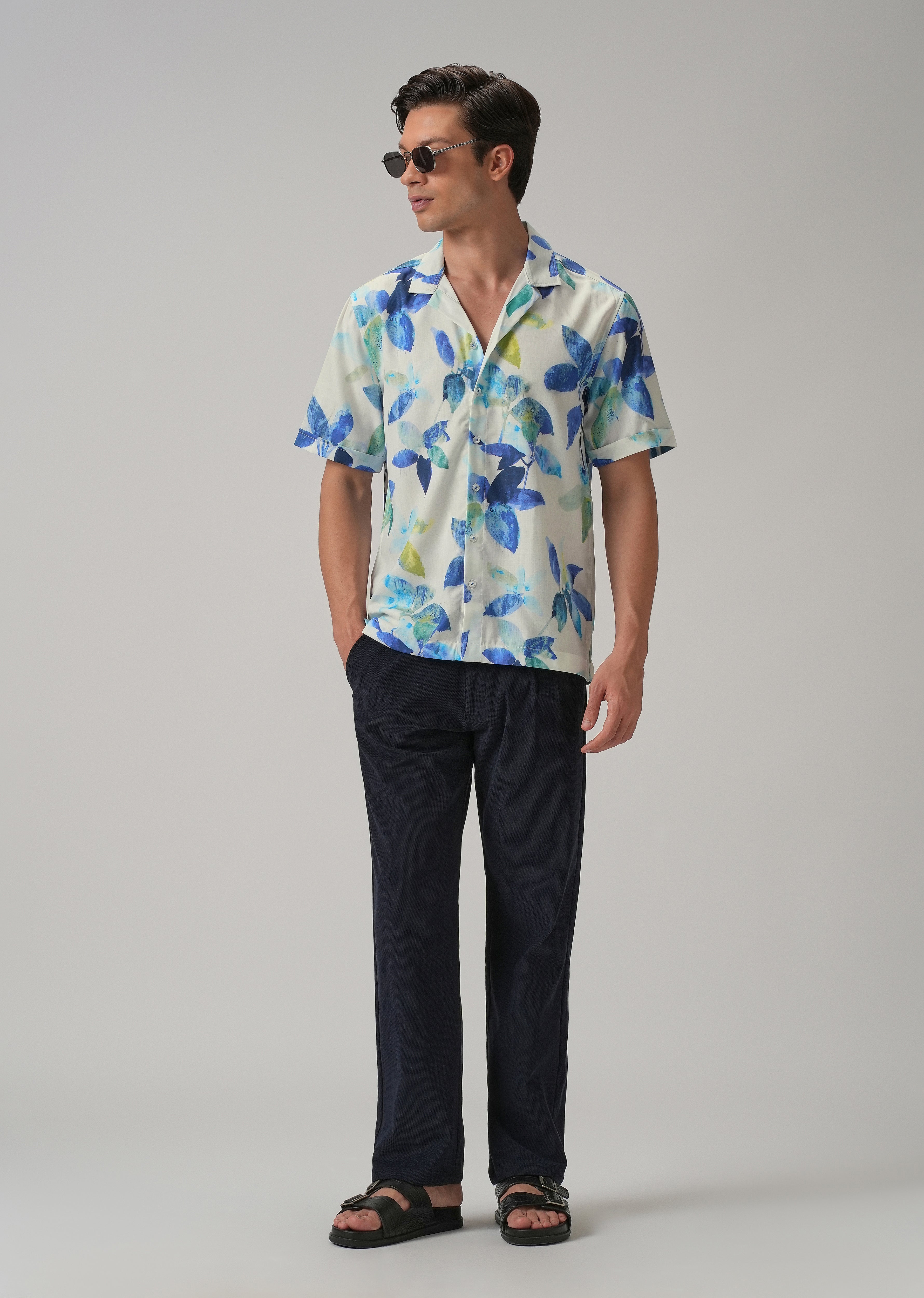 Petal Blue Half Sleeve Shirt