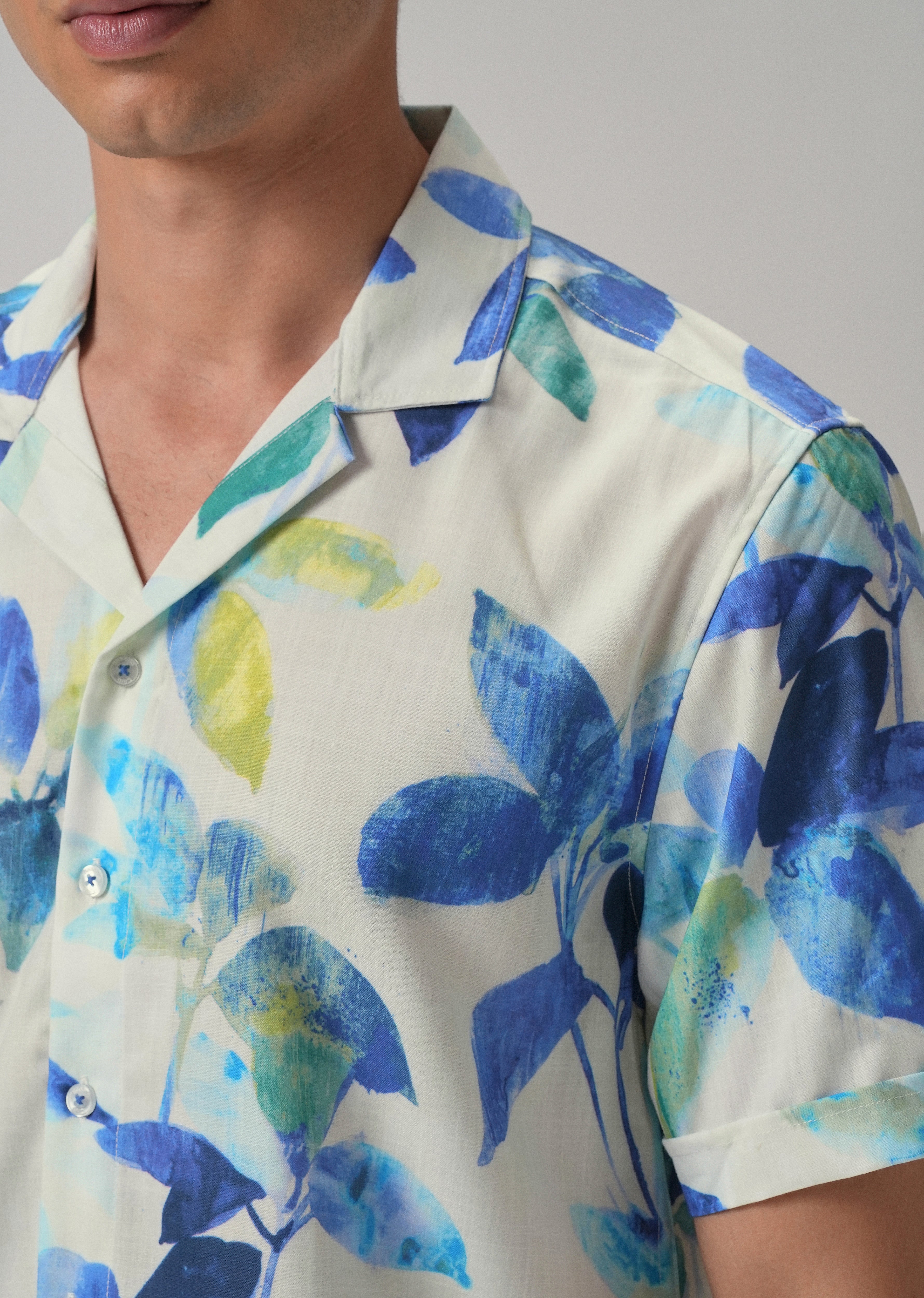 Petal Blue Half Sleeve Shirt