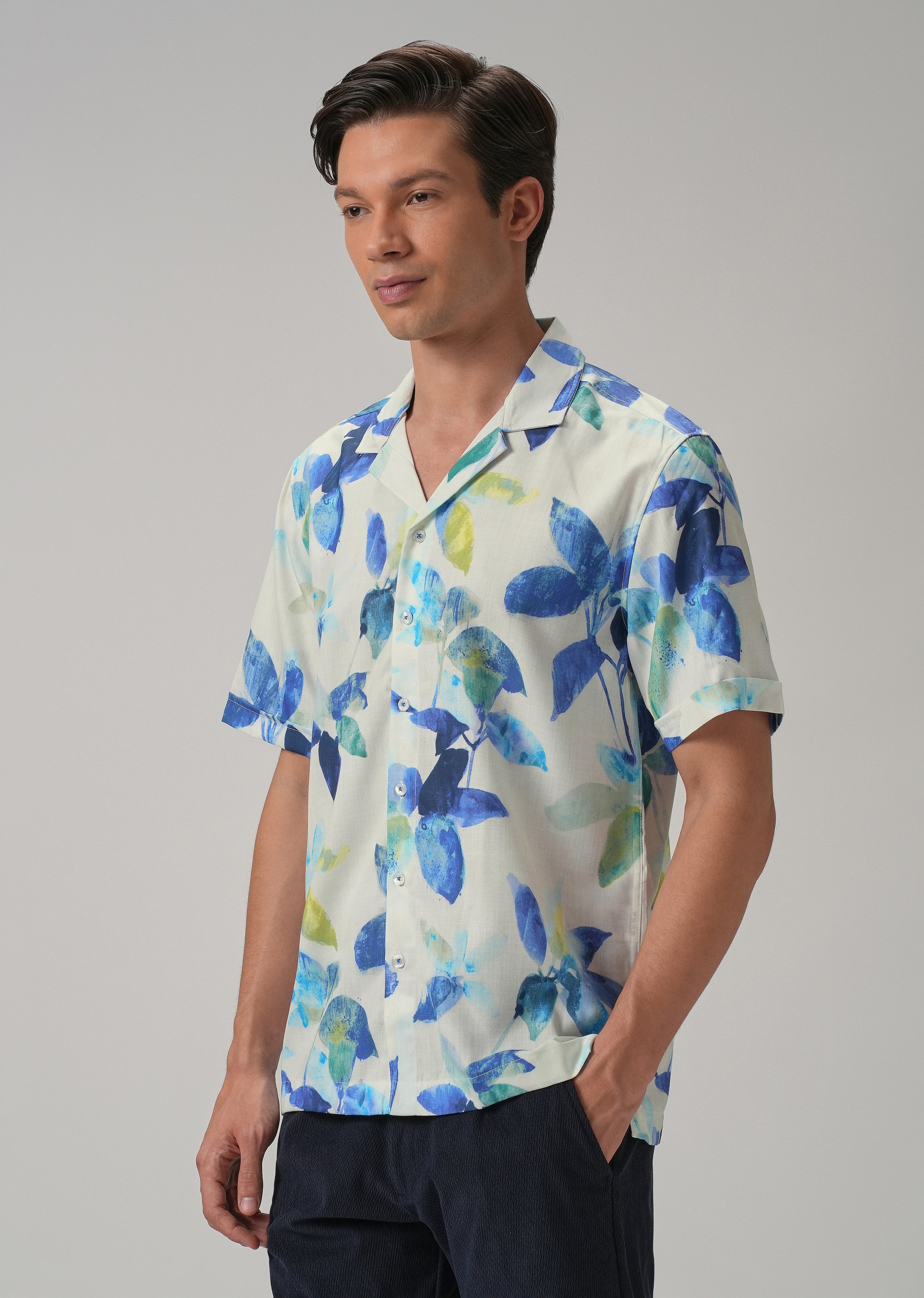 Petal Blue Half Sleeve Shirt