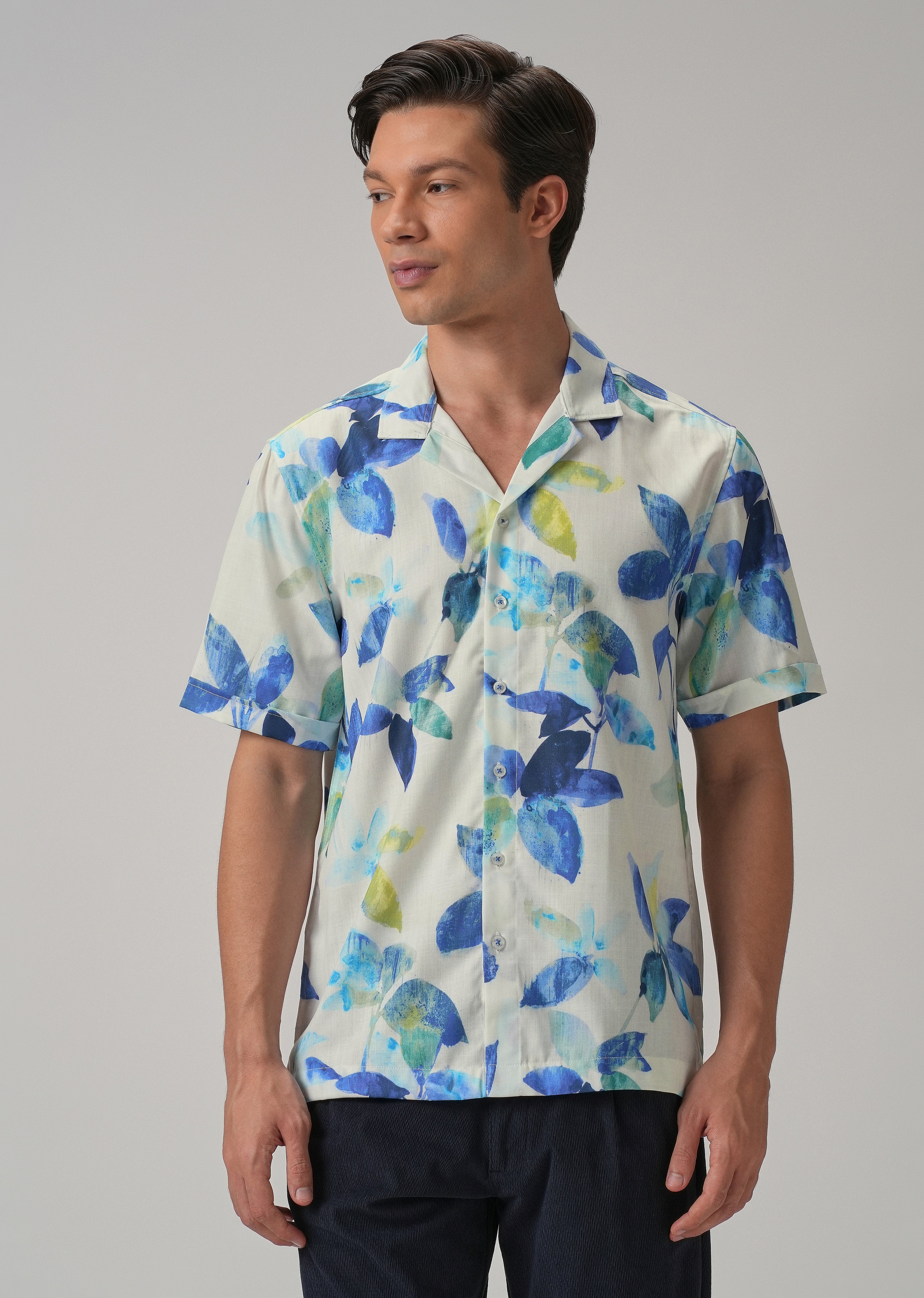 Petal Blue Half Sleeve Shirt