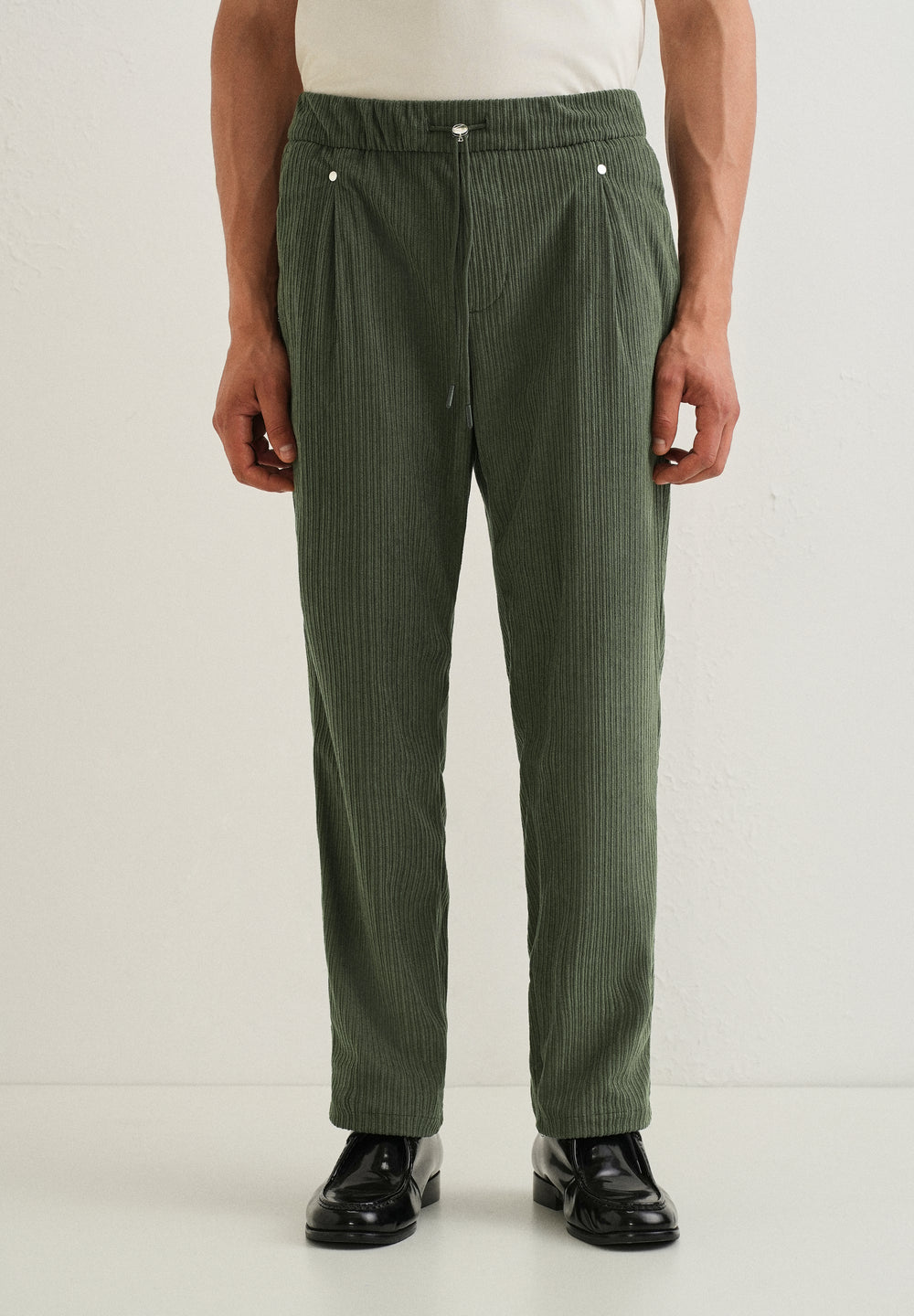 Pine Green Drawstring Corduroy Pant