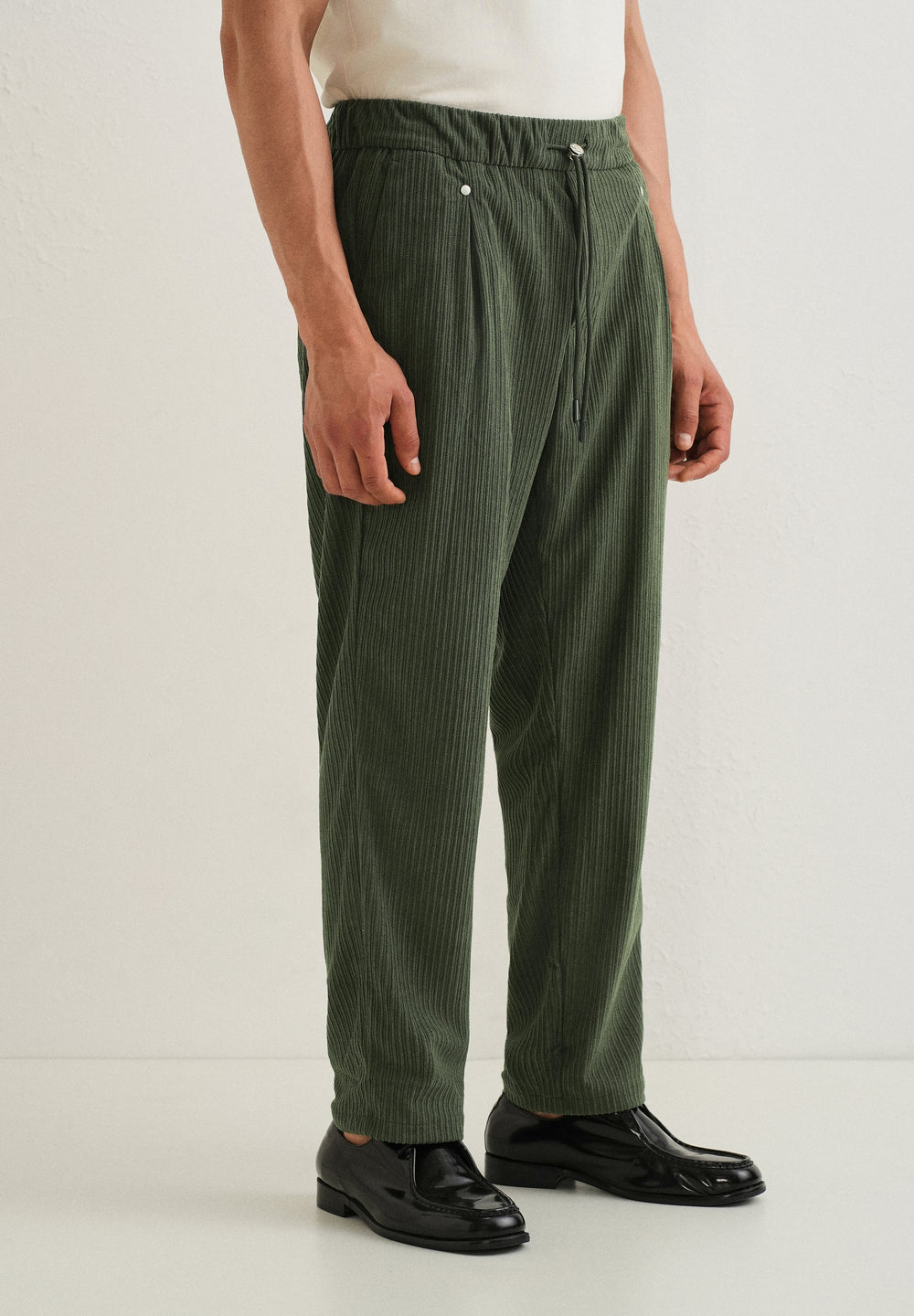 Pine Green Drawstring Corduroy Pant