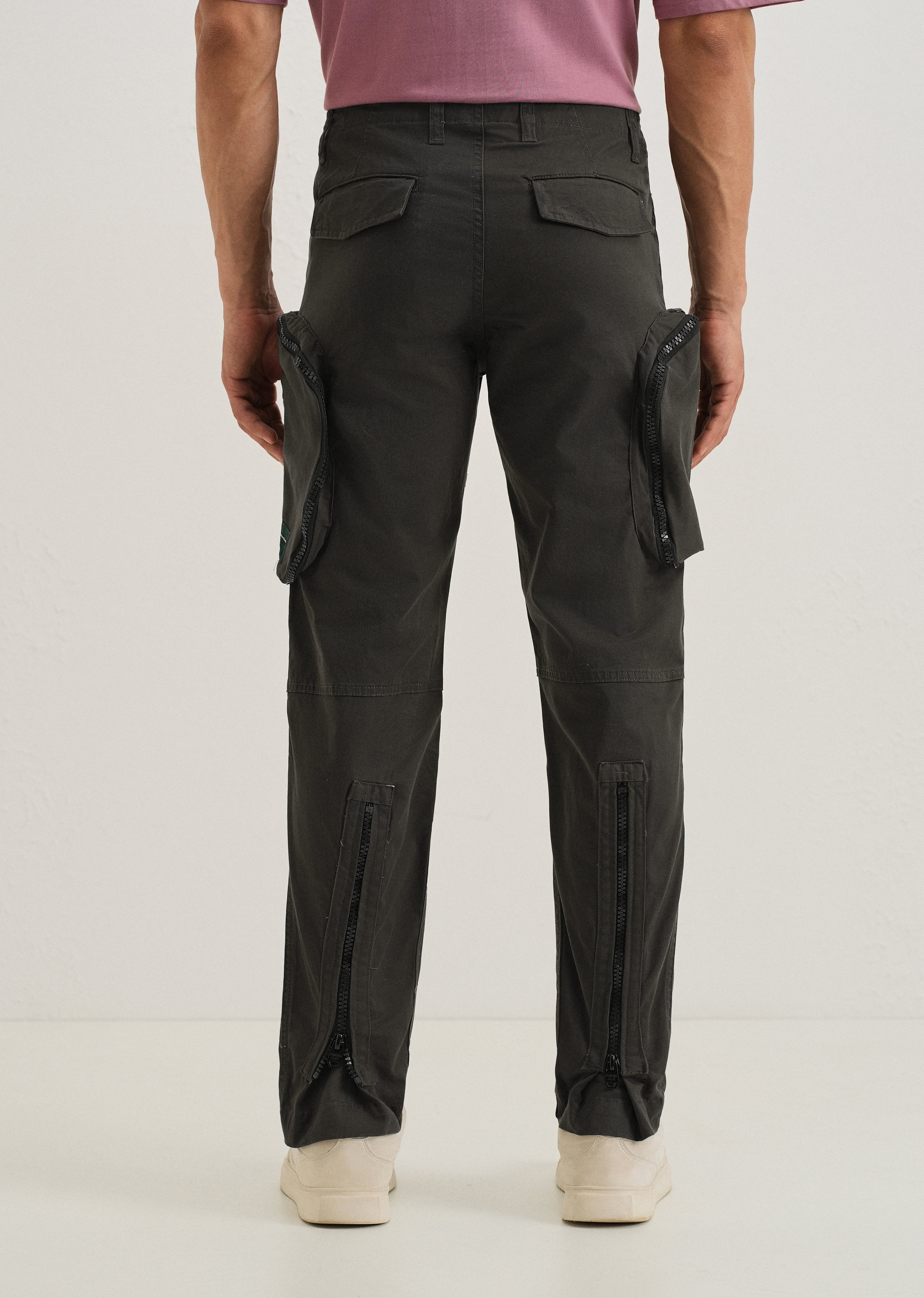 Pine Green Zipper Cargo Pant