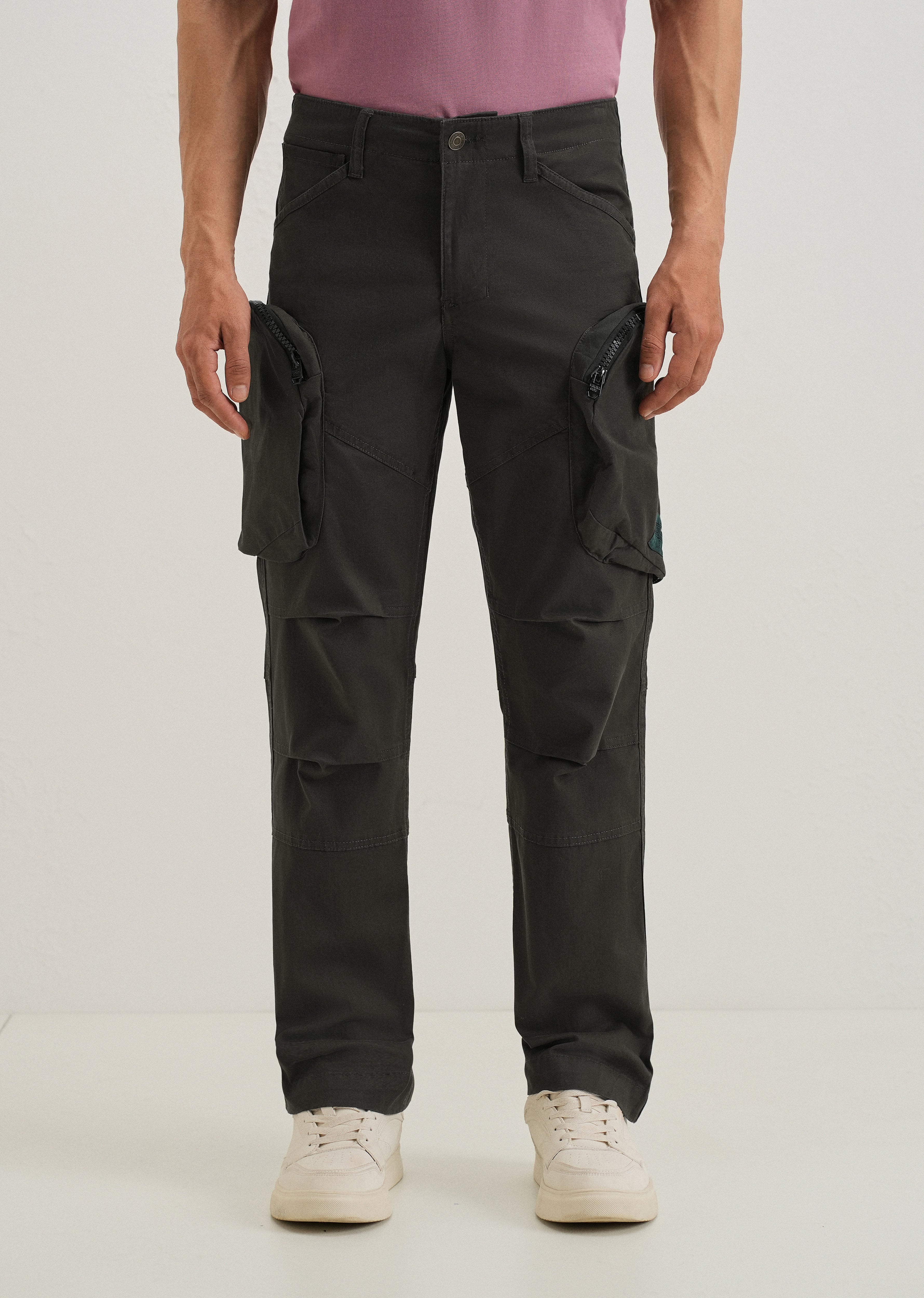 Pine Green Zipper Cargo Pant