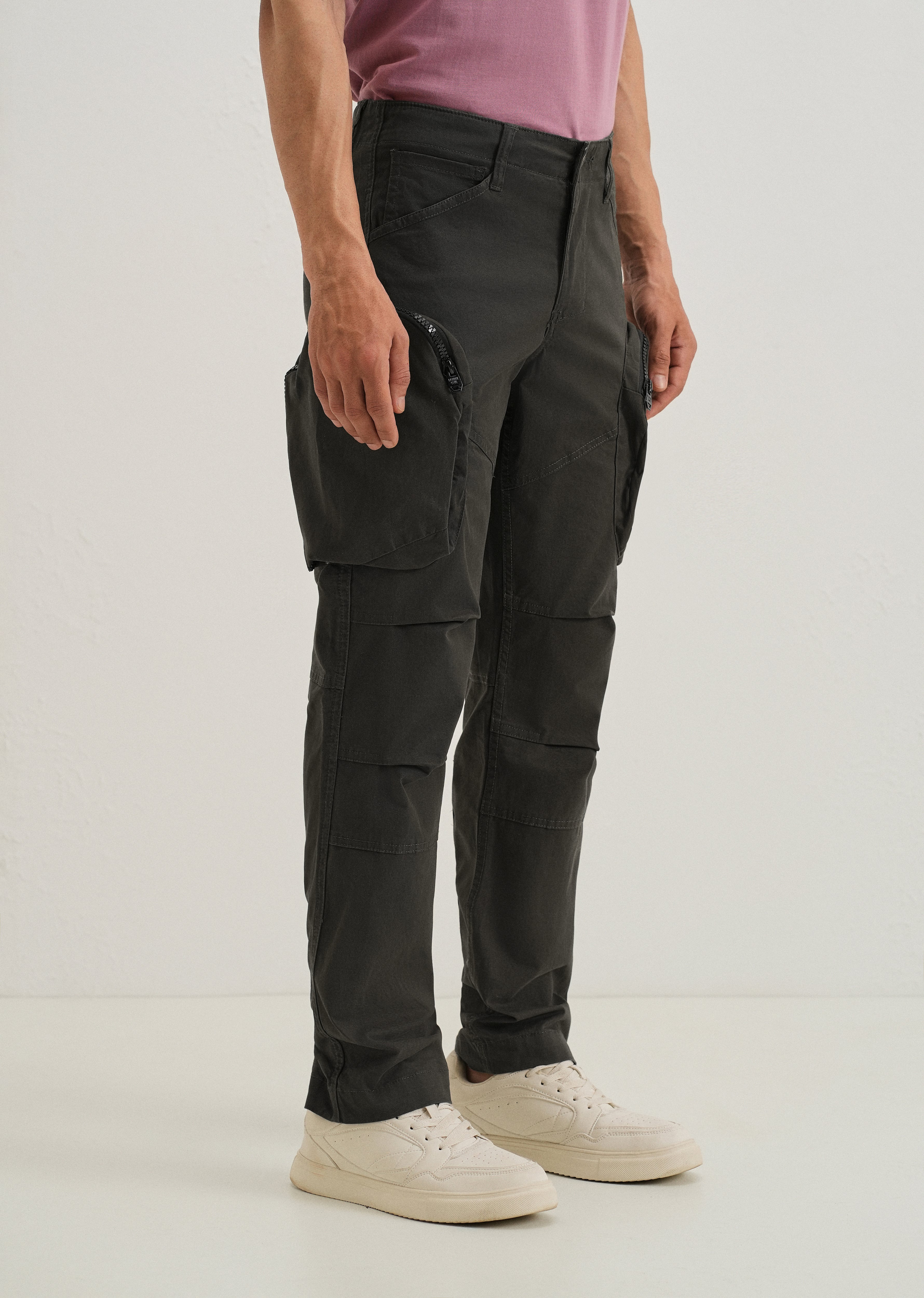 Pine Green Zipper Cargo Pant