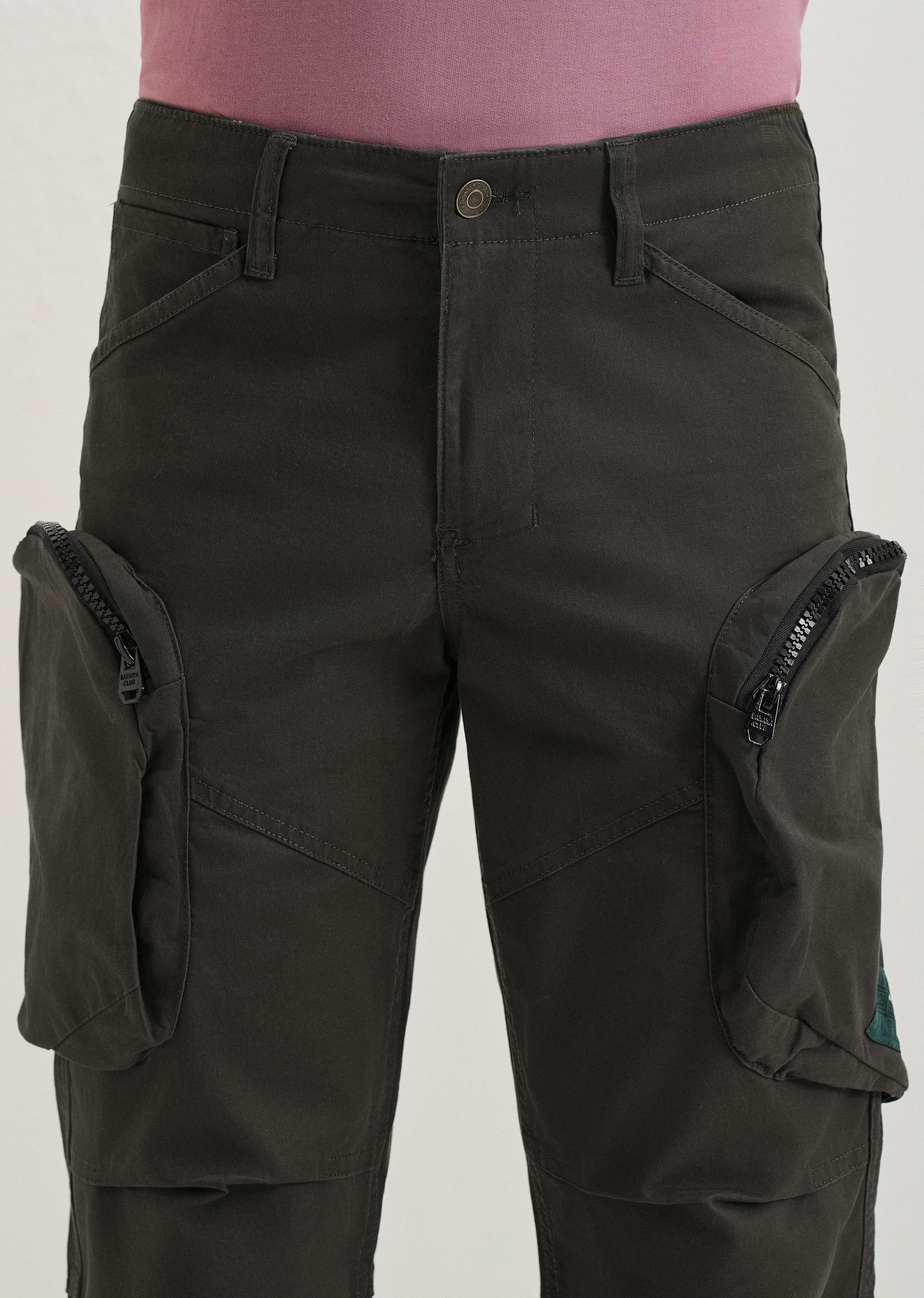 Pine Green Zipper Cargo Pant