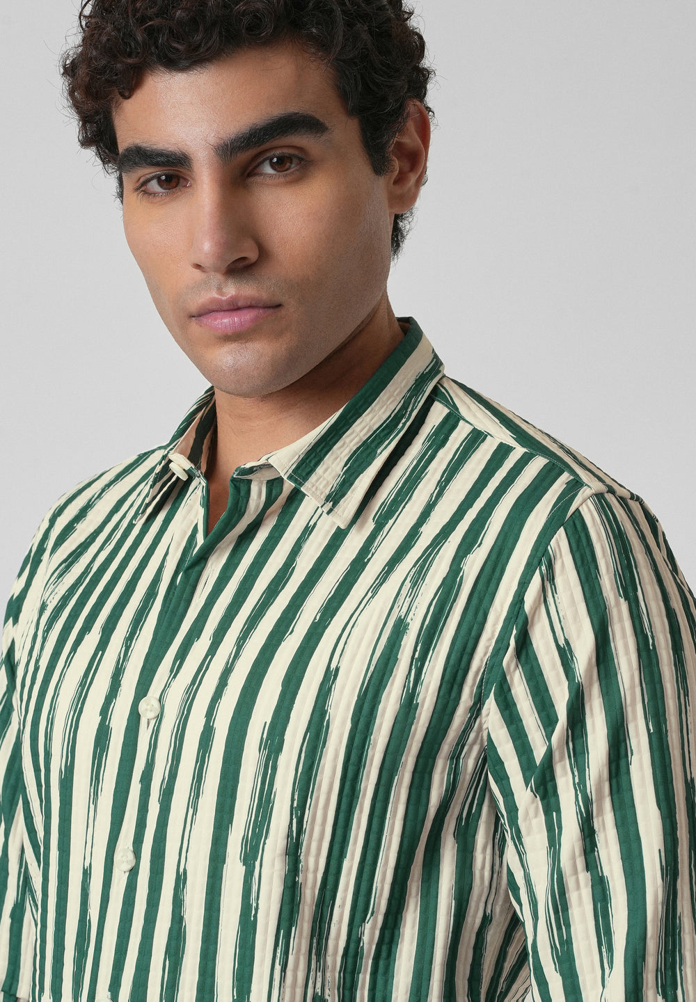 Pine Stroke Puff  Shirt