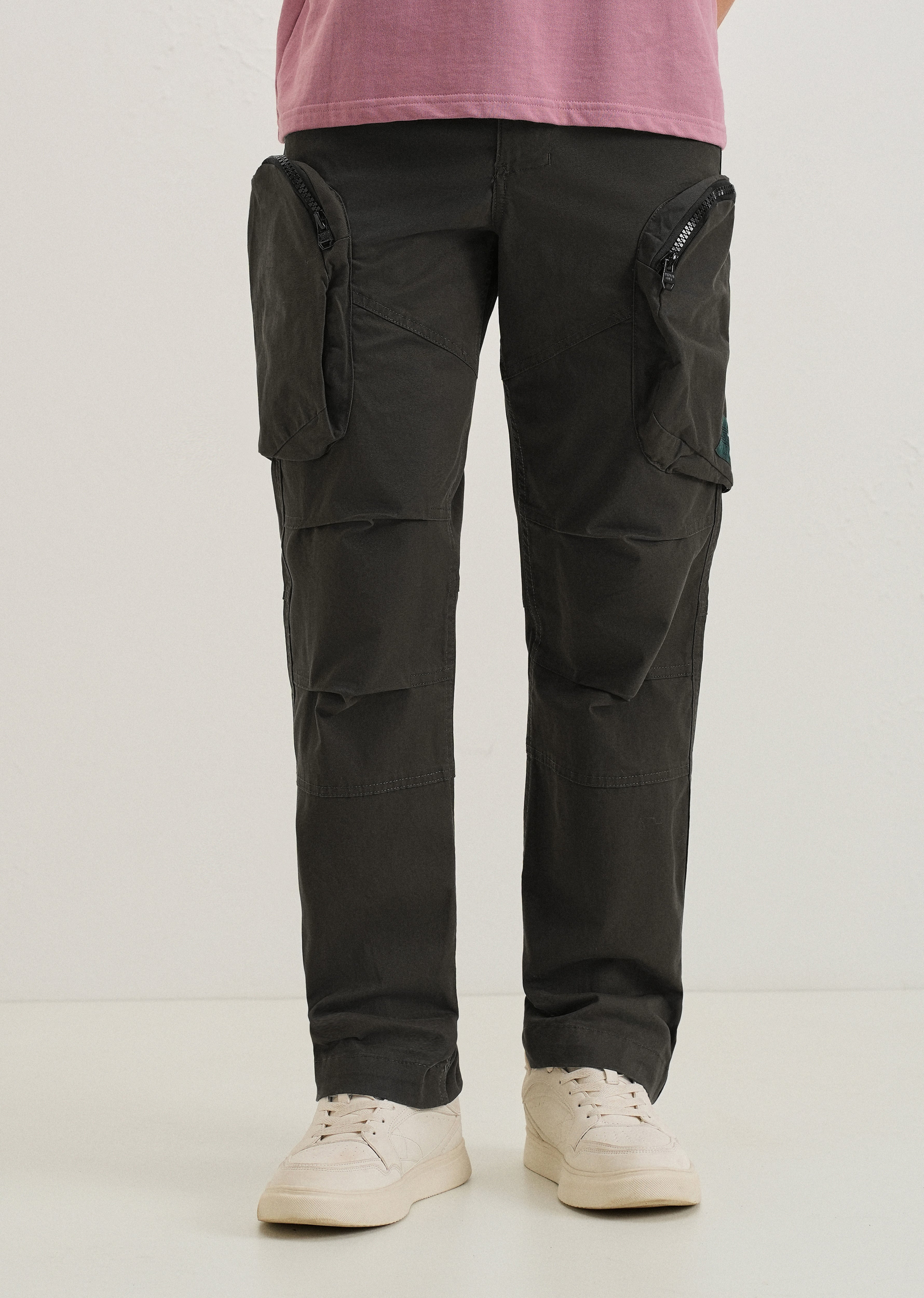 Pine Green Zipper Cargo Pant