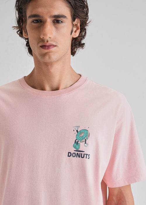 Pink Back Graphic Printed Oversized T-shirt