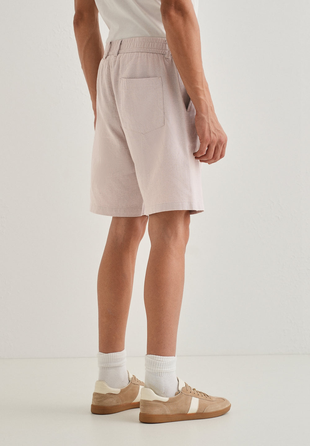 Pink Beige Linen Shorts