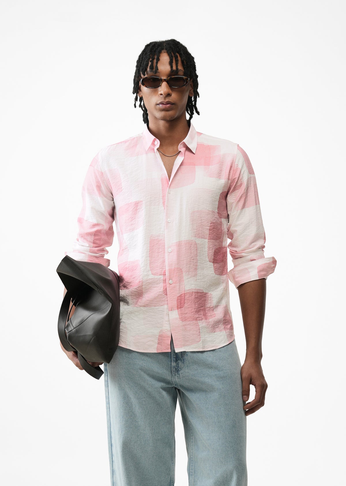 Pink Brush Wash Printed Shirt