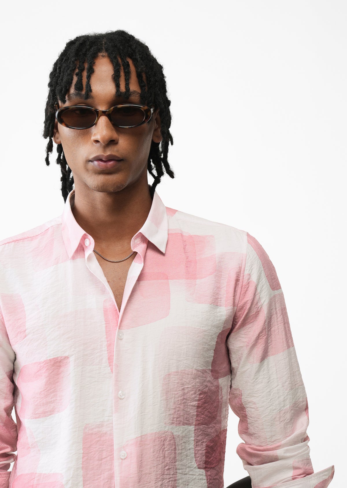 Pink Brush Wash Print Shirt