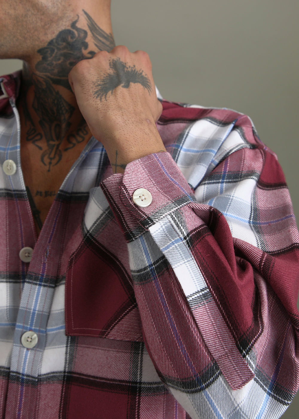 Pink Checked Relaxed Fit Shacket