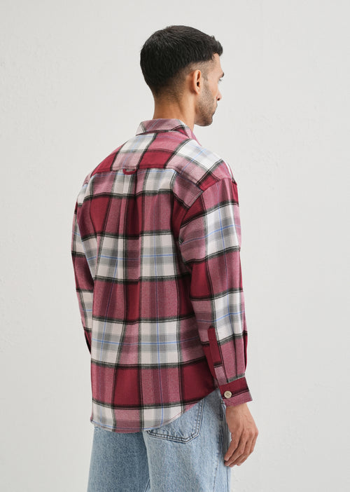 Pink Checked Relaxed Fit Shacket