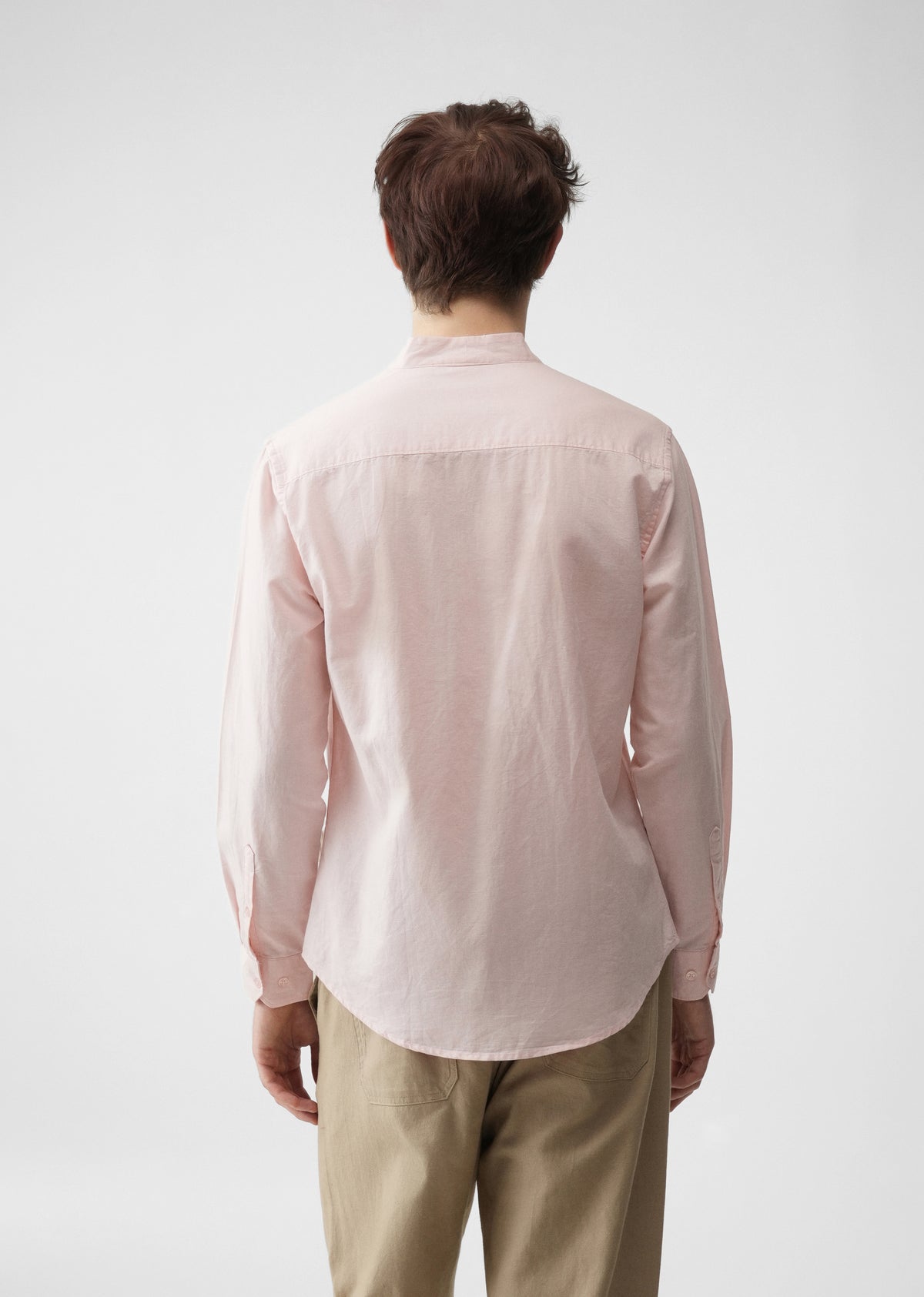 Pink Star Collar Cotton Linen Shirt