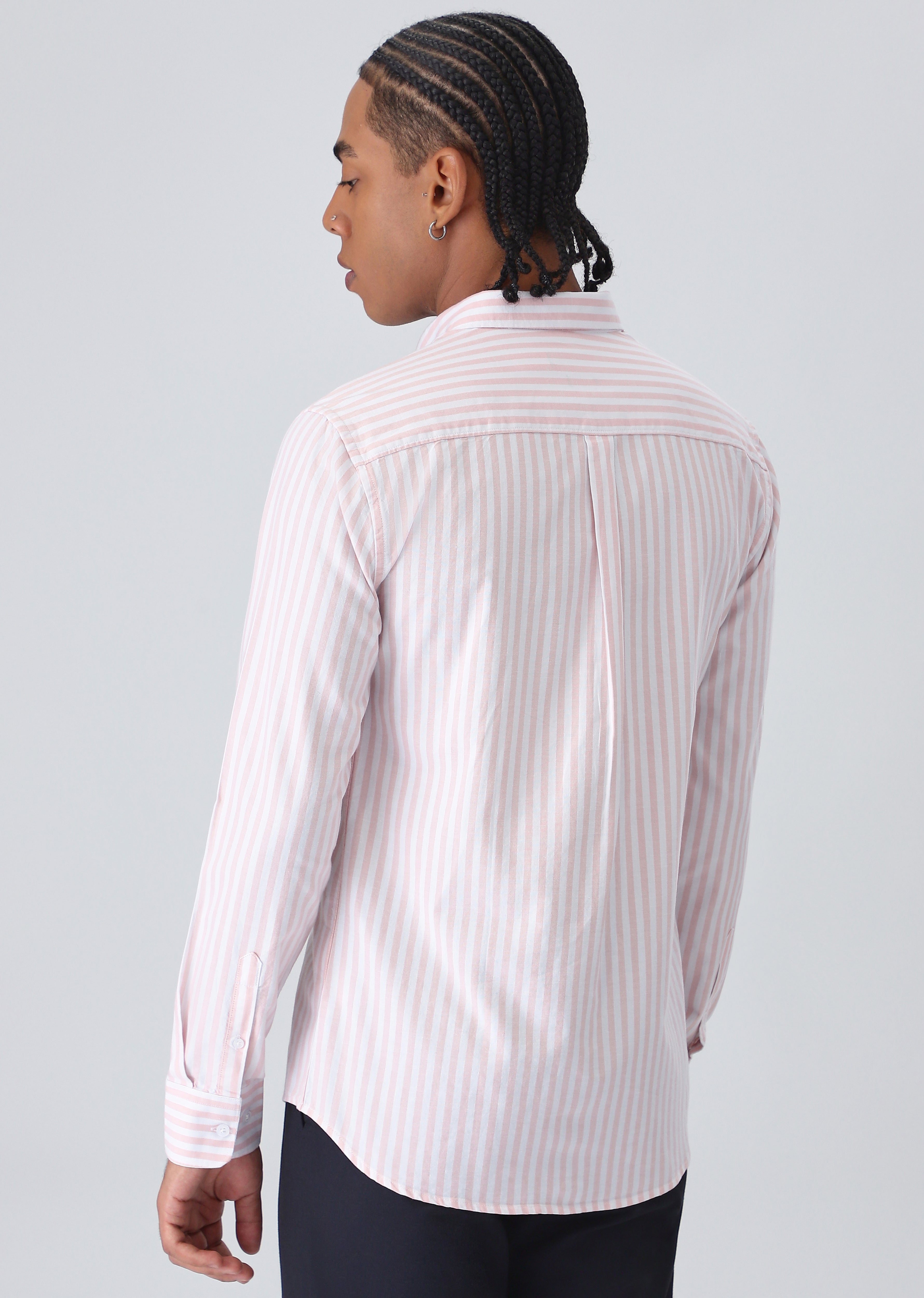 Pink Cotton Oxford Stripe Shirt