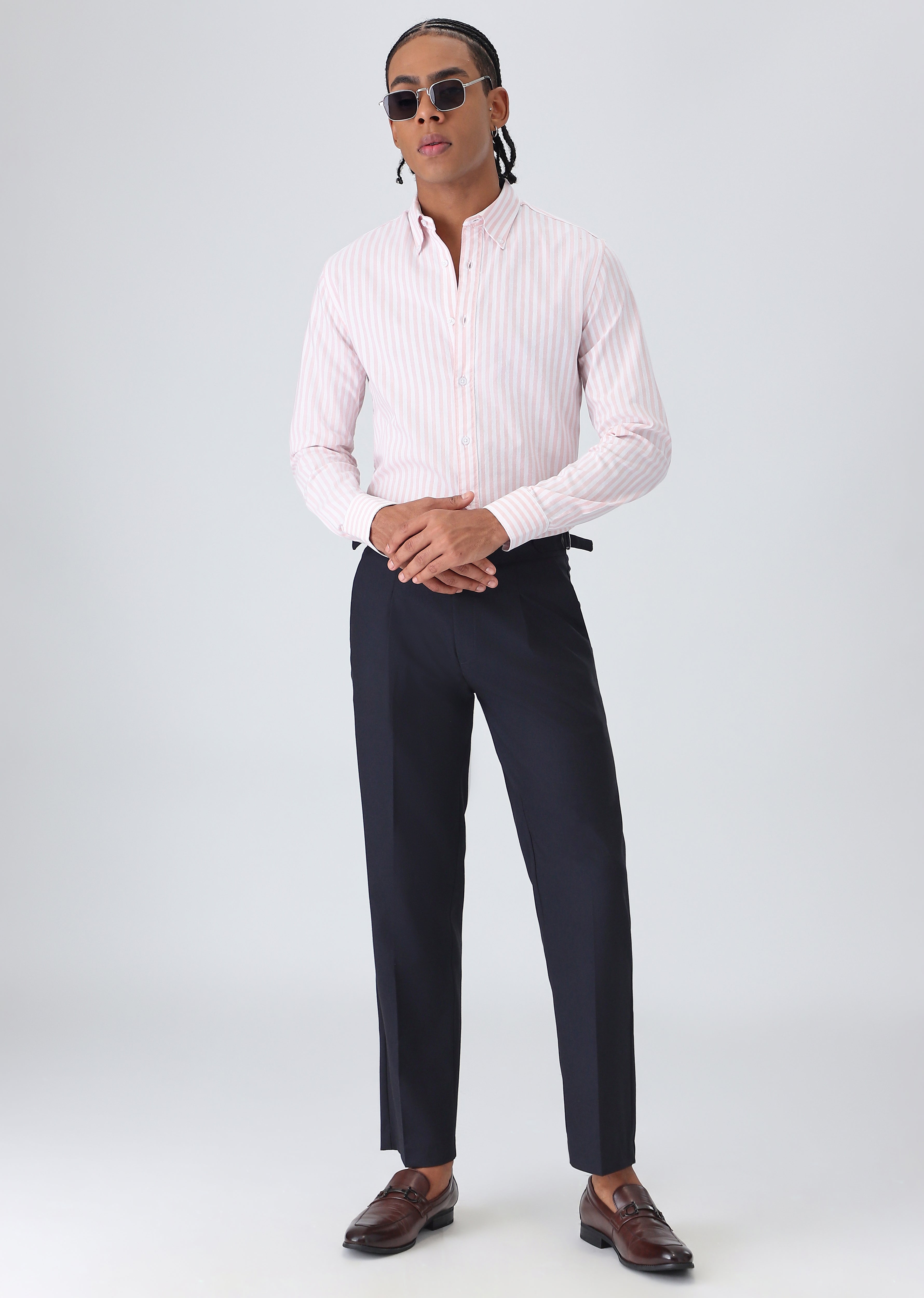 Pink Cotton Oxford Stripe Shirt