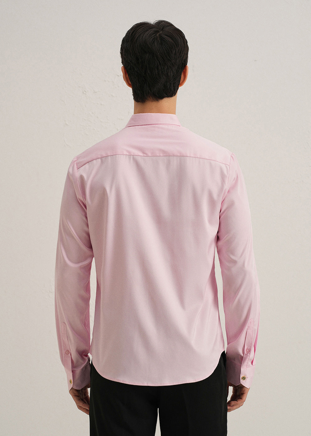 Pink Plain Stitchless Placket Shirt