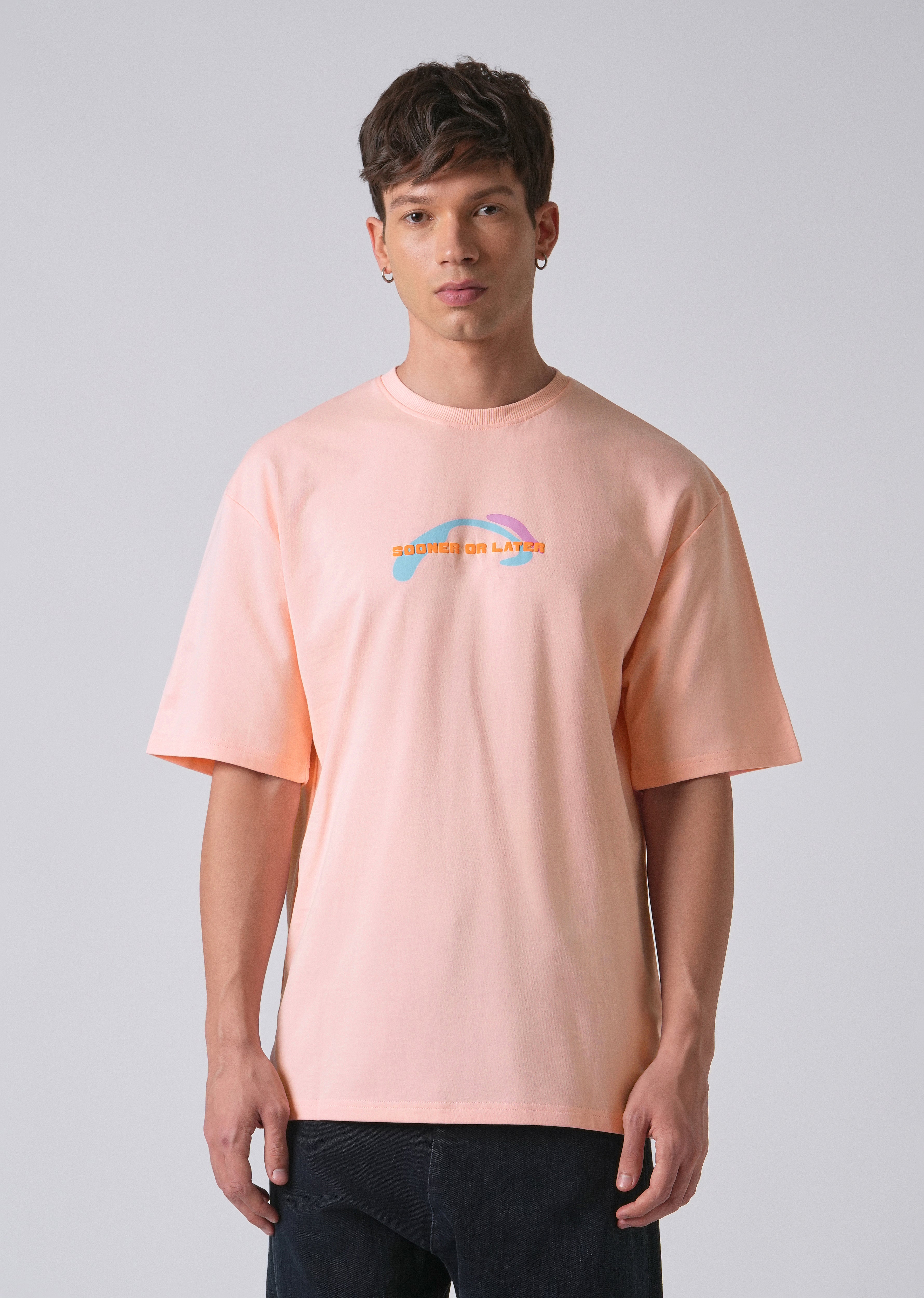 Pink Printed Oversized T-shirt