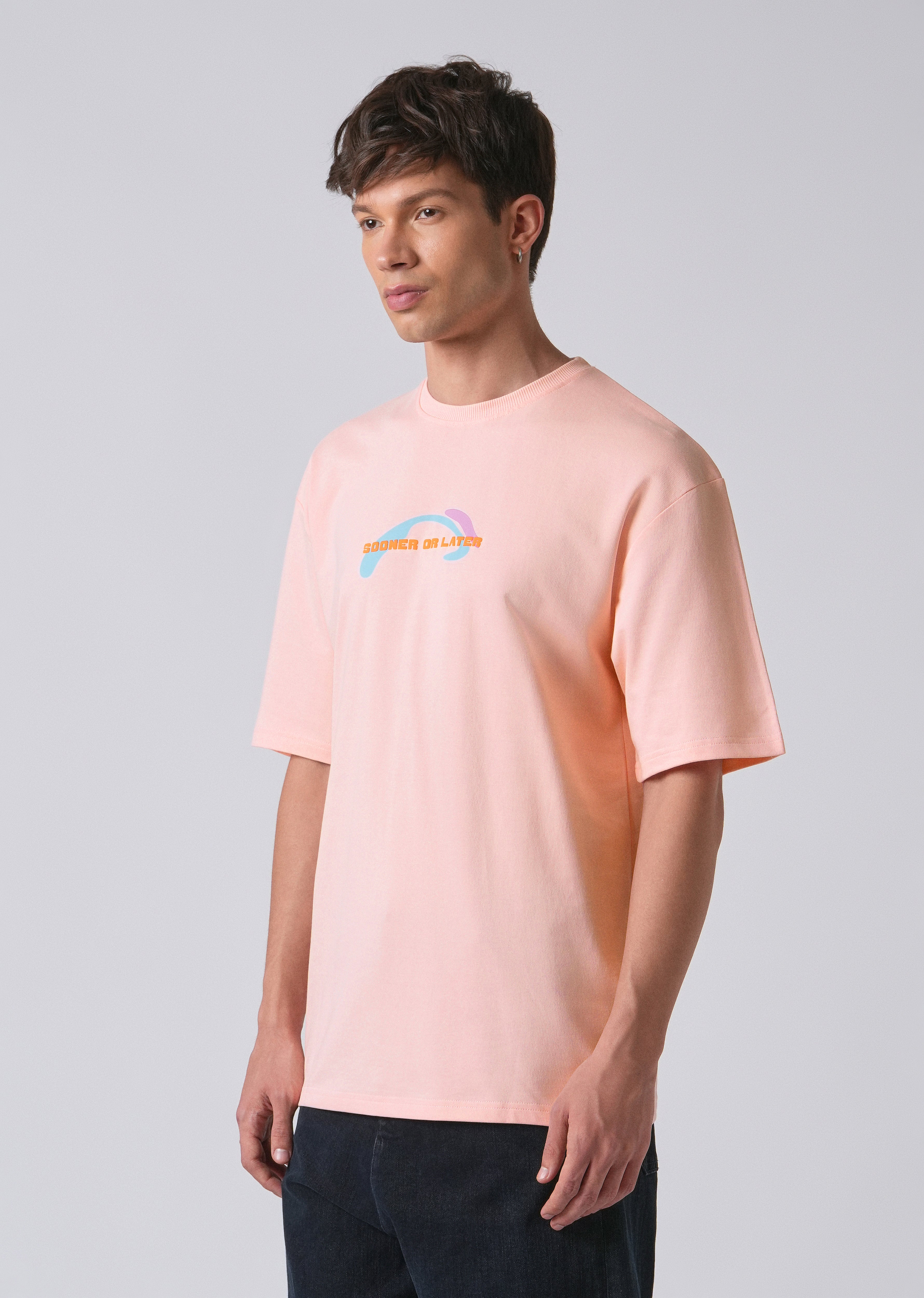 Pink Printed Oversized T-shirt