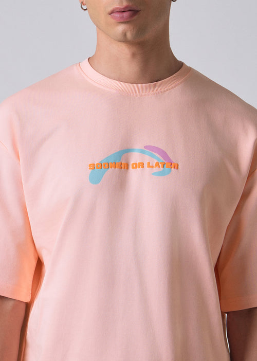 Pink Printed Oversized T-shirt