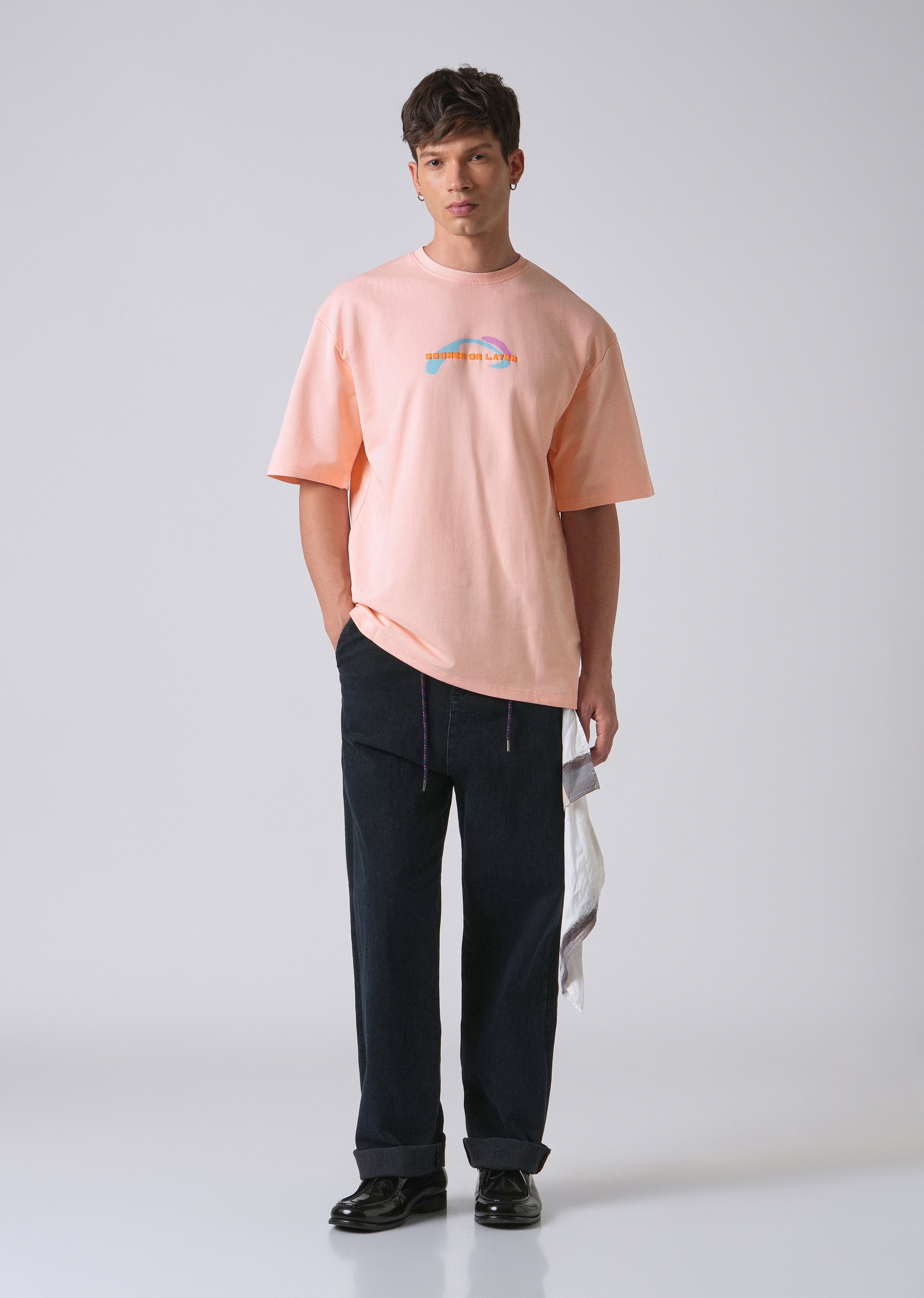 Pink Printed Oversized T-shirt