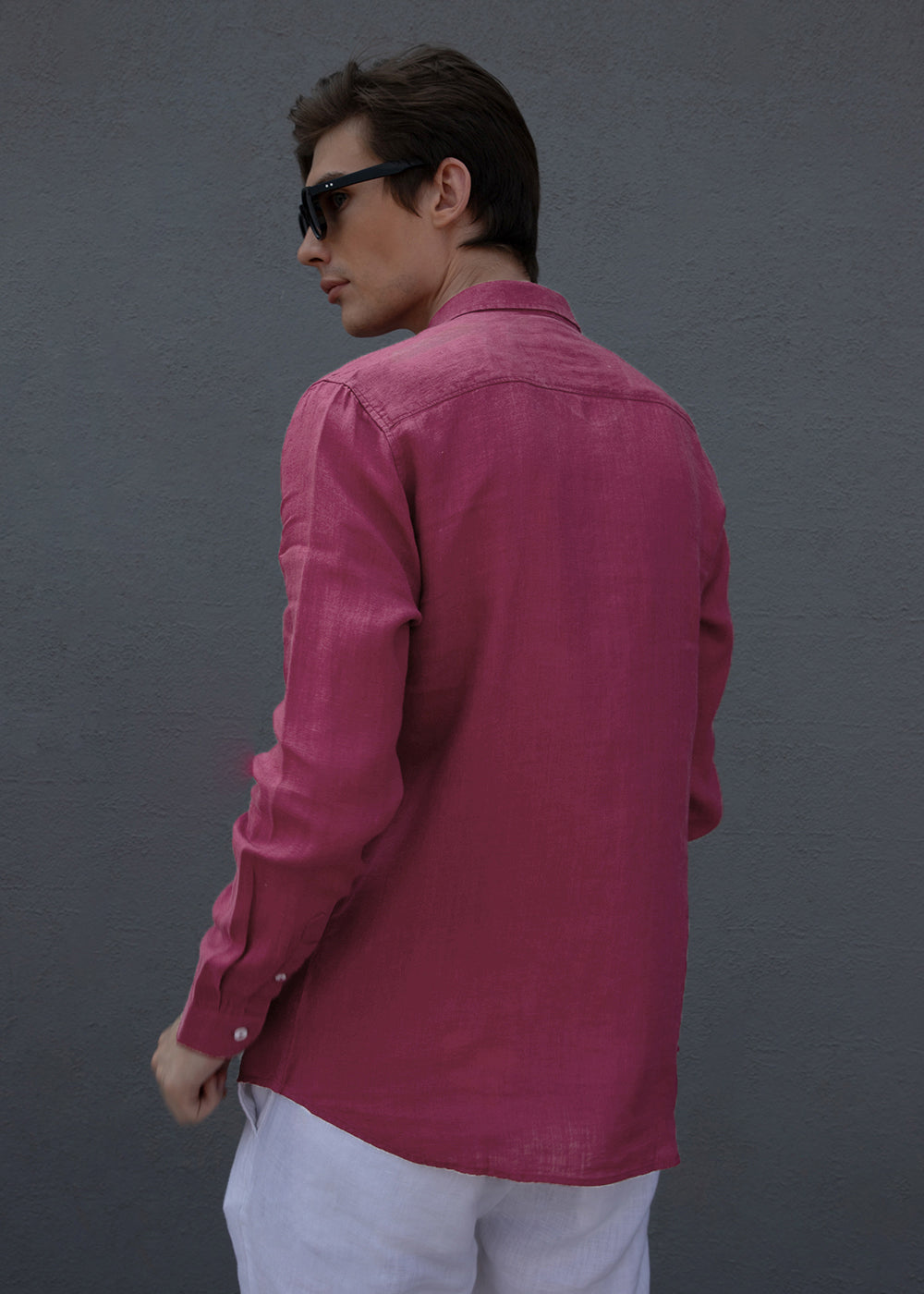 Fuchsia Pink Pure Irish Linen Shirt