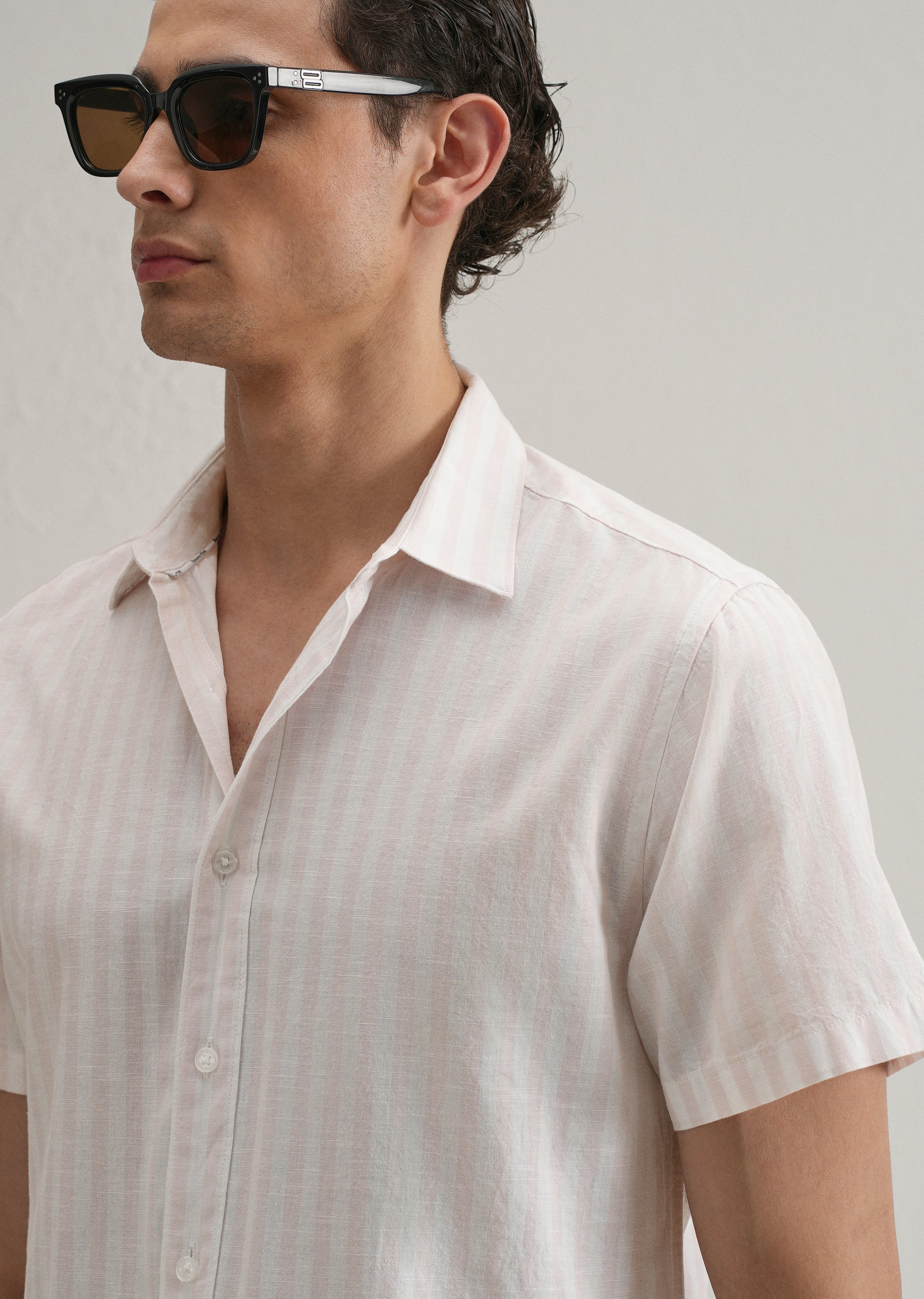 Pink Stripe Cotton Shirt