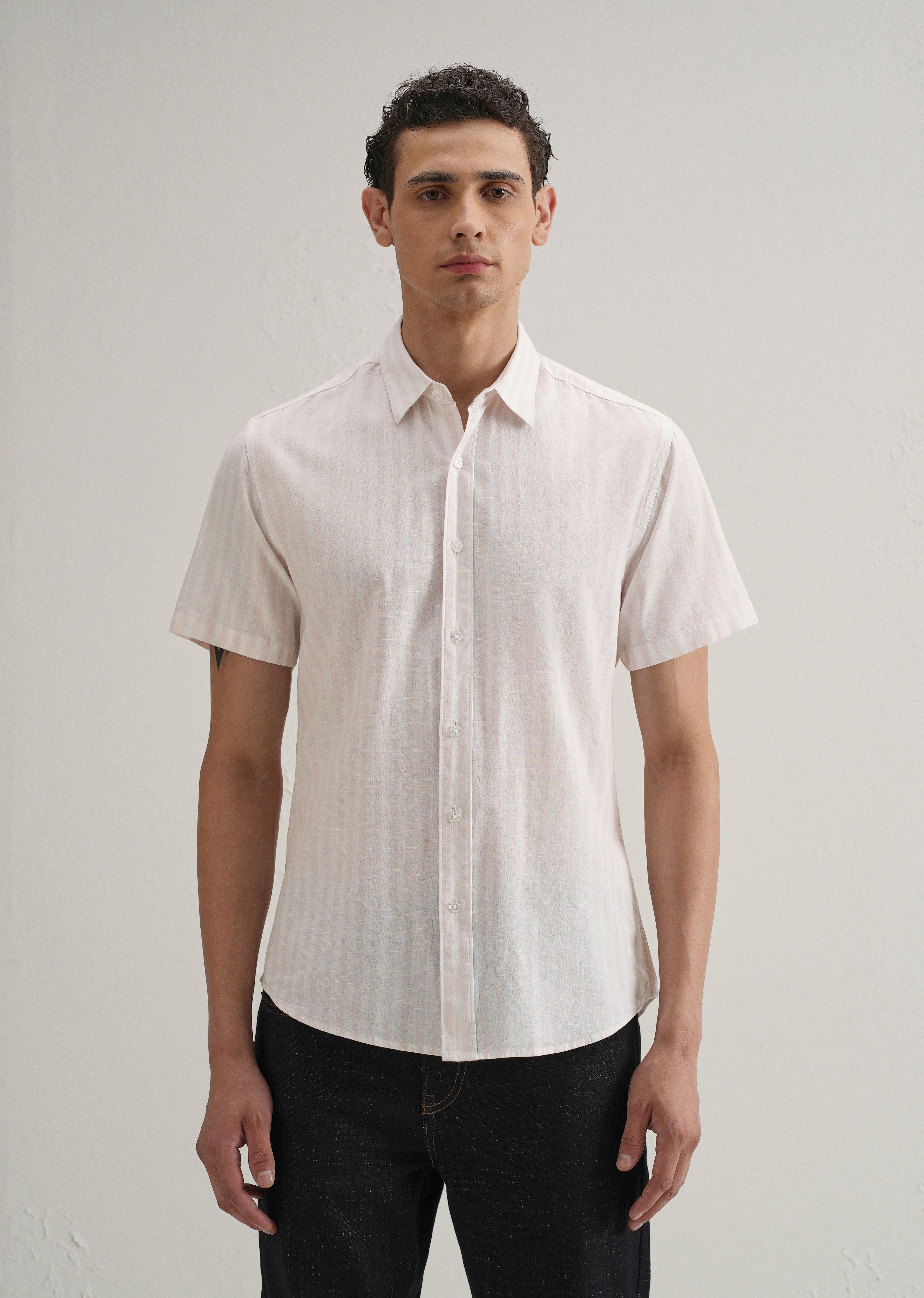 Pink Stripe Cotton Shirt